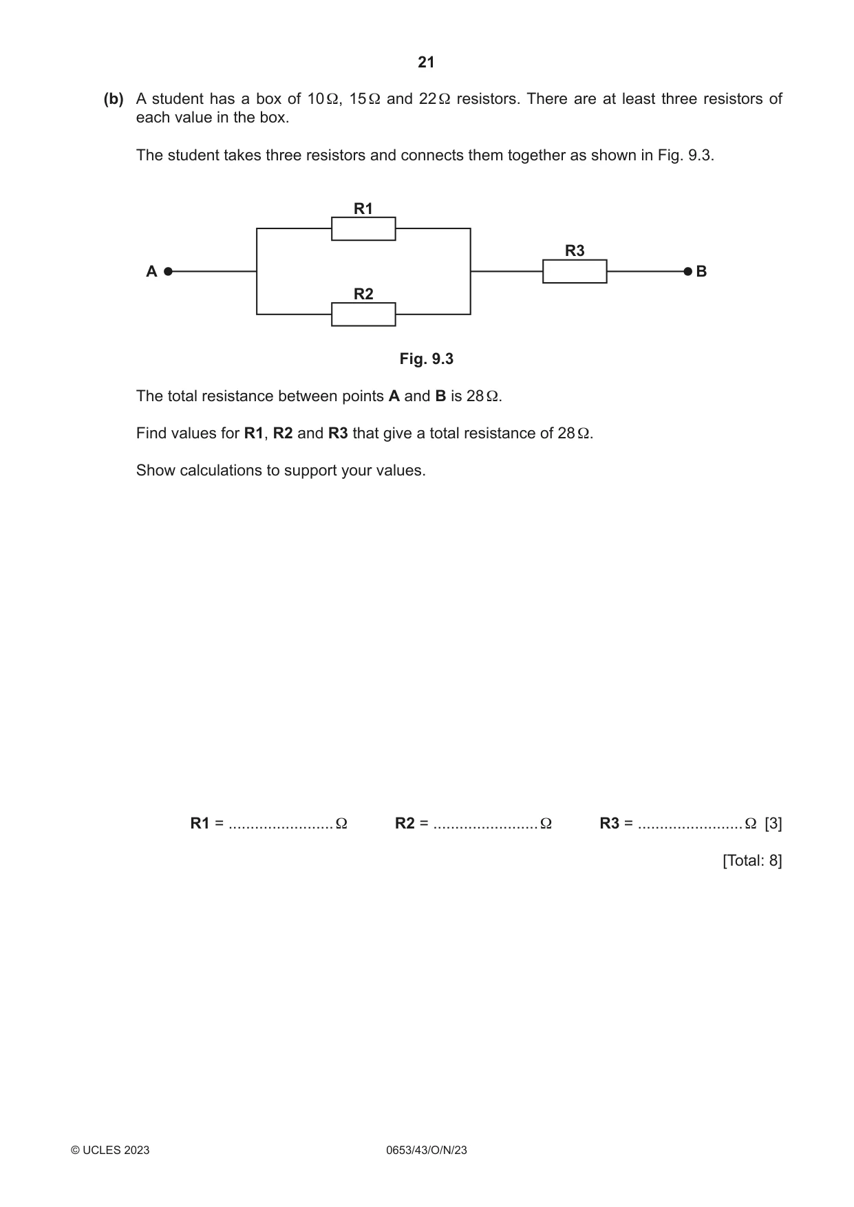 Cambridge IGCSE Science - Combined 0653 2023 Oct/Nov Paper 4 · Variant 3 question paper, page 21 of 24