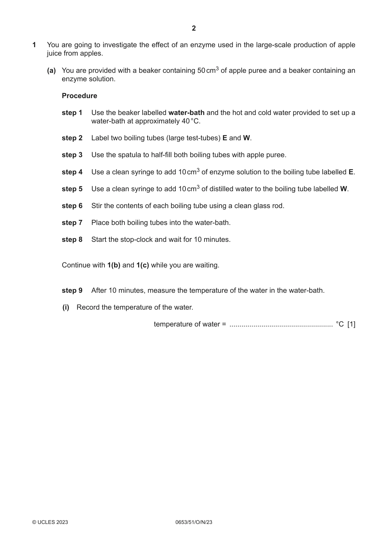 Cambridge IGCSE Science - Combined 0653 2023 Oct/Nov Paper 5 · Variant 1 question paper, page 2 of 16