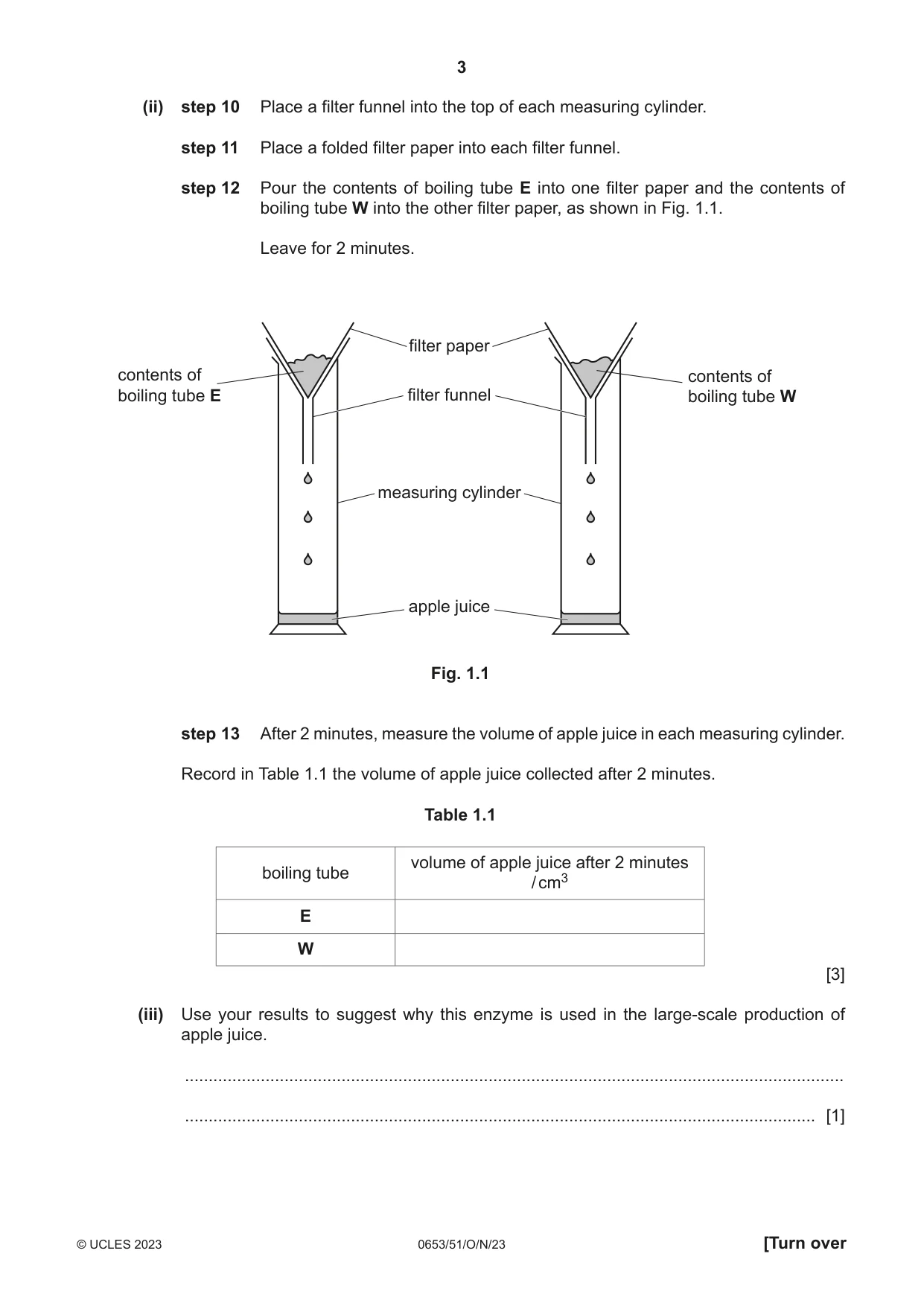 Cambridge IGCSE Science - Combined 0653 2023 Oct/Nov Paper 5 · Variant 1 question paper, page 3 of 16