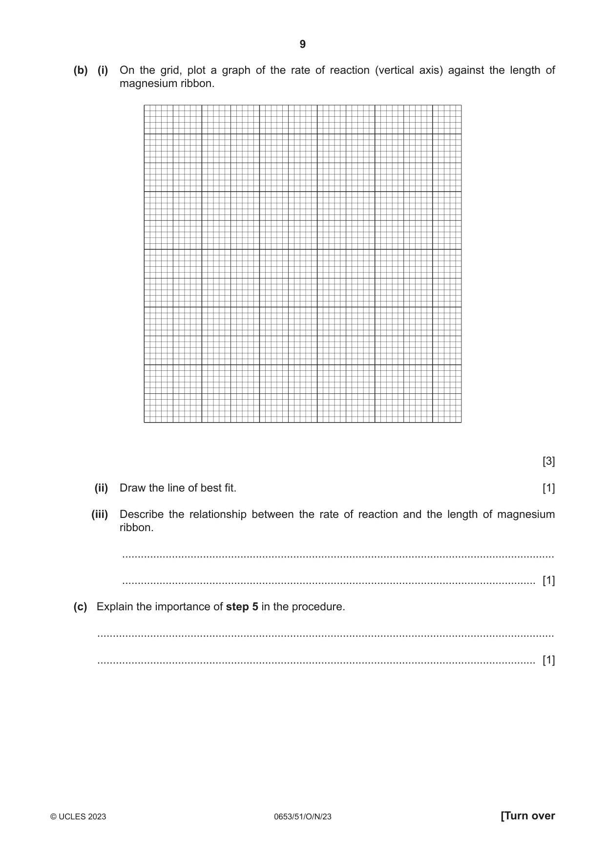 Cambridge IGCSE Science - Combined 0653 2023 Oct/Nov Paper 5 · Variant 1 question paper, page 9 of 16