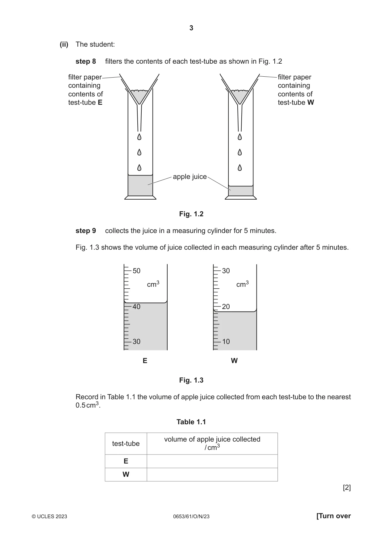 Cambridge IGCSE Science - Combined 0653 2023 Oct/Nov Paper 6 · Variant 1 question paper, page 3 of 16