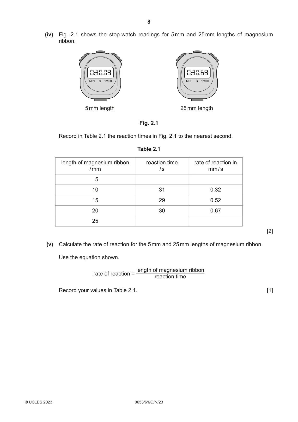 Cambridge IGCSE Science - Combined 0653 2023 Oct/Nov Paper 6 · Variant 1 question paper, page 8 of 16