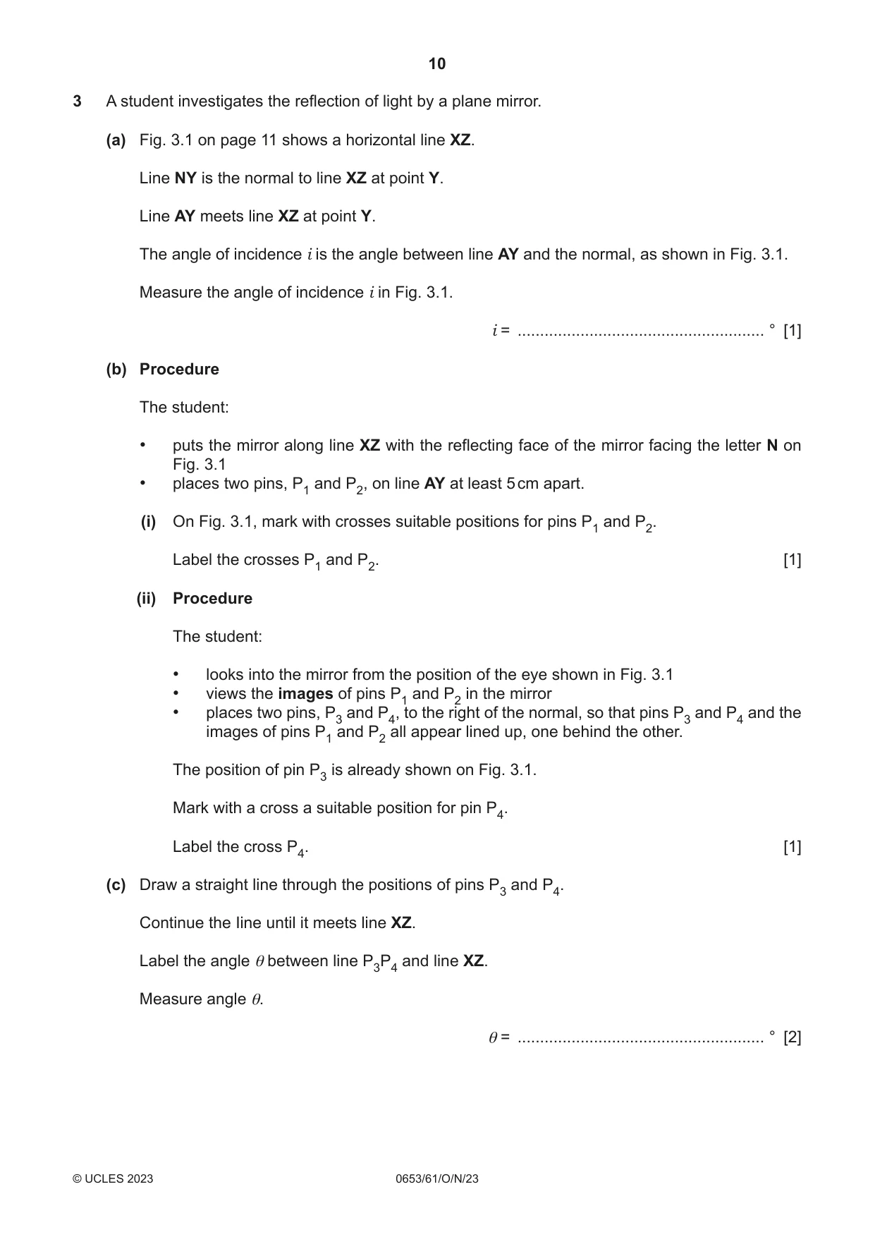 Cambridge IGCSE Science - Combined 0653 2023 Oct/Nov Paper 6 · Variant 1 question paper, page 10 of 16