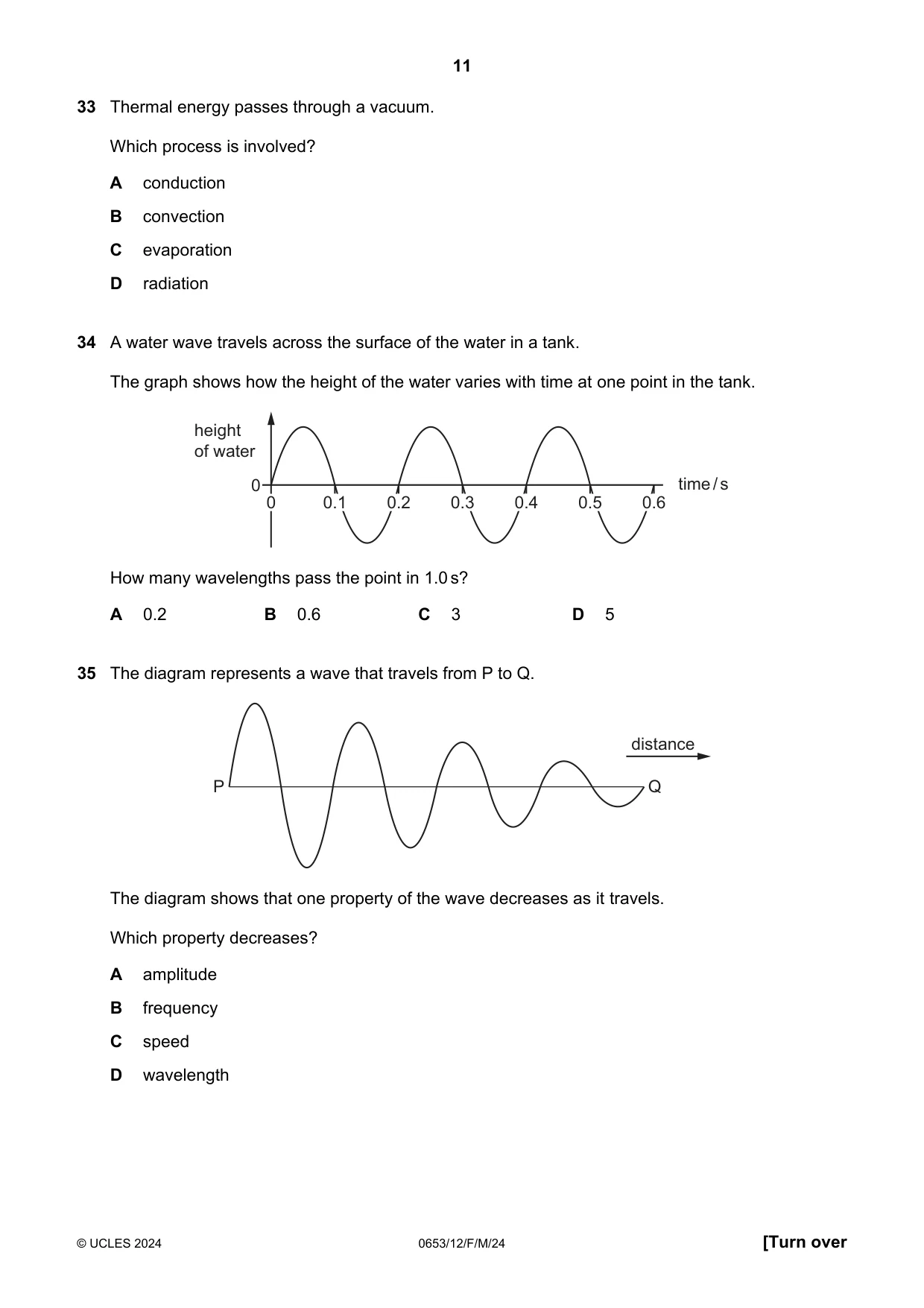Cambridge IGCSE Science - Combined 0653 2024 Feb/March Paper 1 · Variant 2 question paper, page 11 of 16