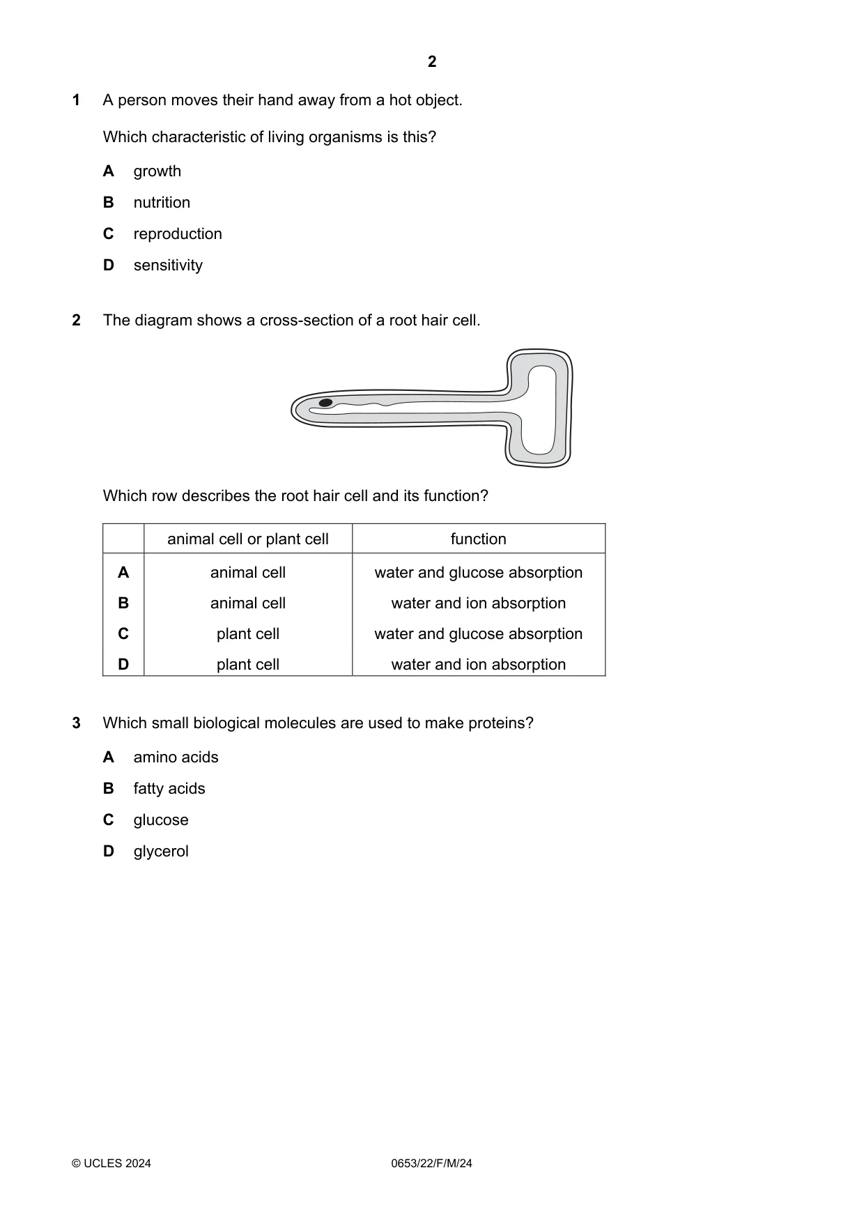 Cambridge IGCSE Science - Combined 0653 2024 Feb/March Paper 2 · Variant 2 question paper, page 2 of 16