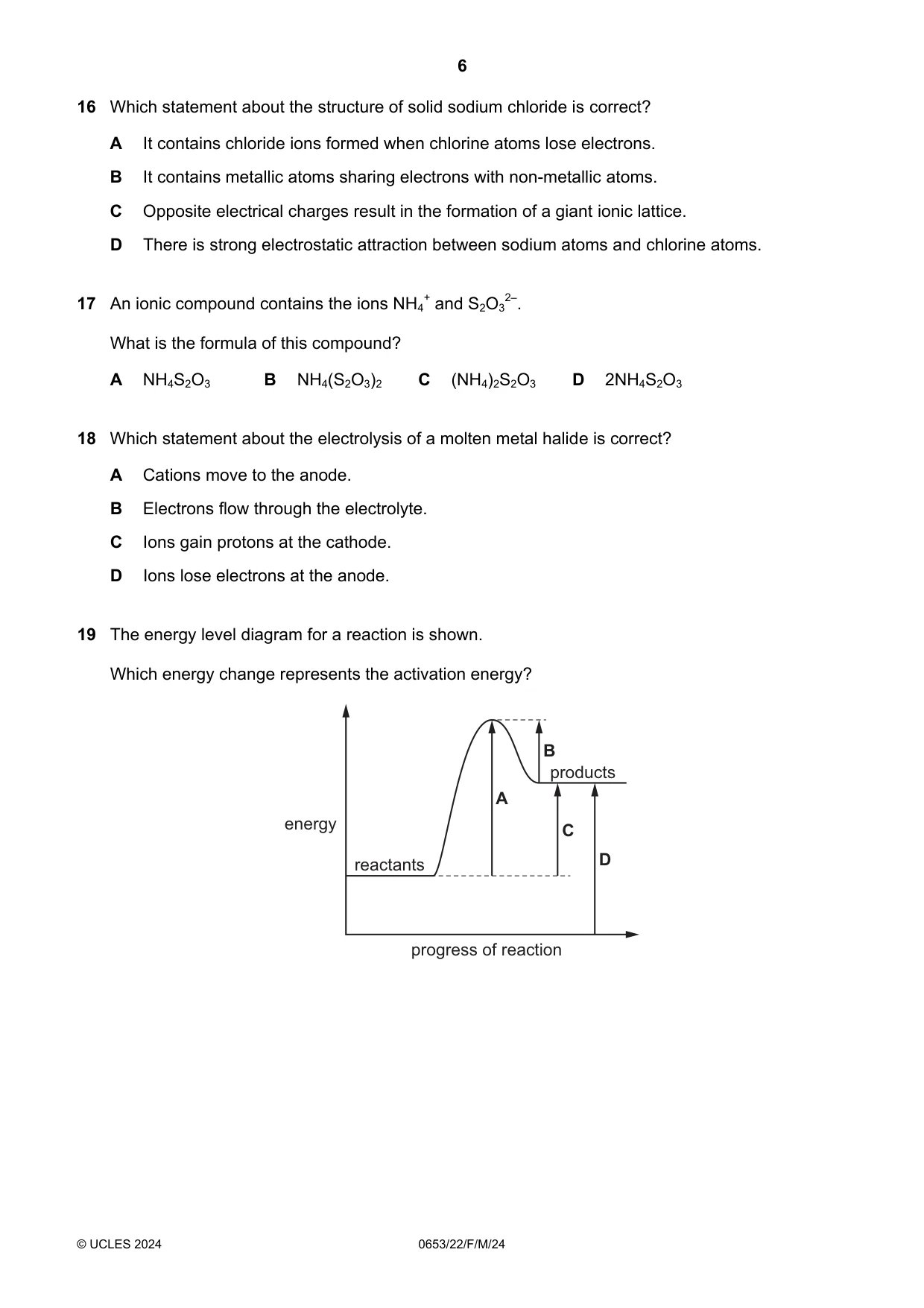 Cambridge IGCSE Science - Combined 0653 2024 Feb/March Paper 2 · Variant 2 question paper, page 6 of 16