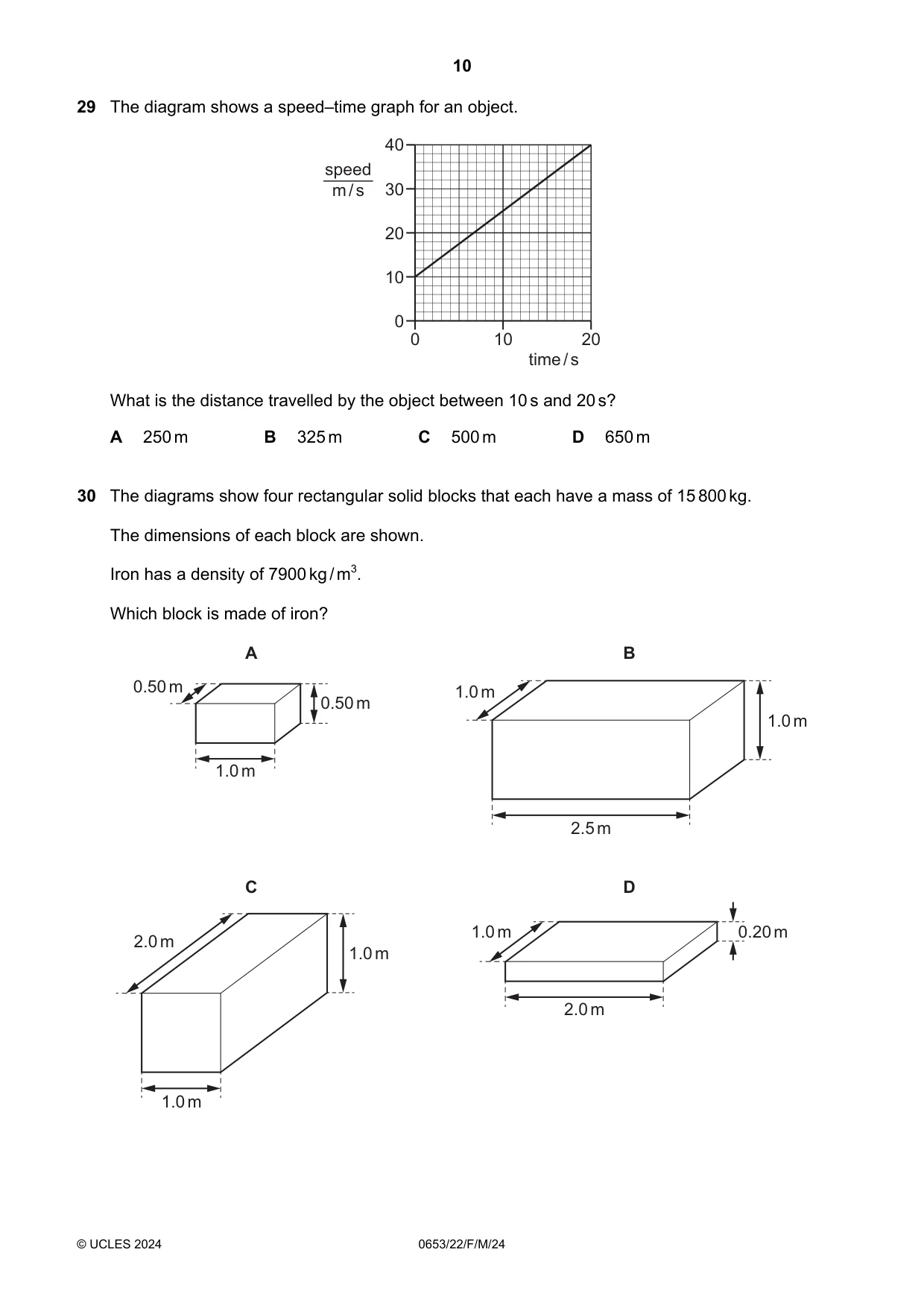 Cambridge IGCSE Science - Combined 0653 2024 Feb/March Paper 2 · Variant 2 question paper, page 10 of 16