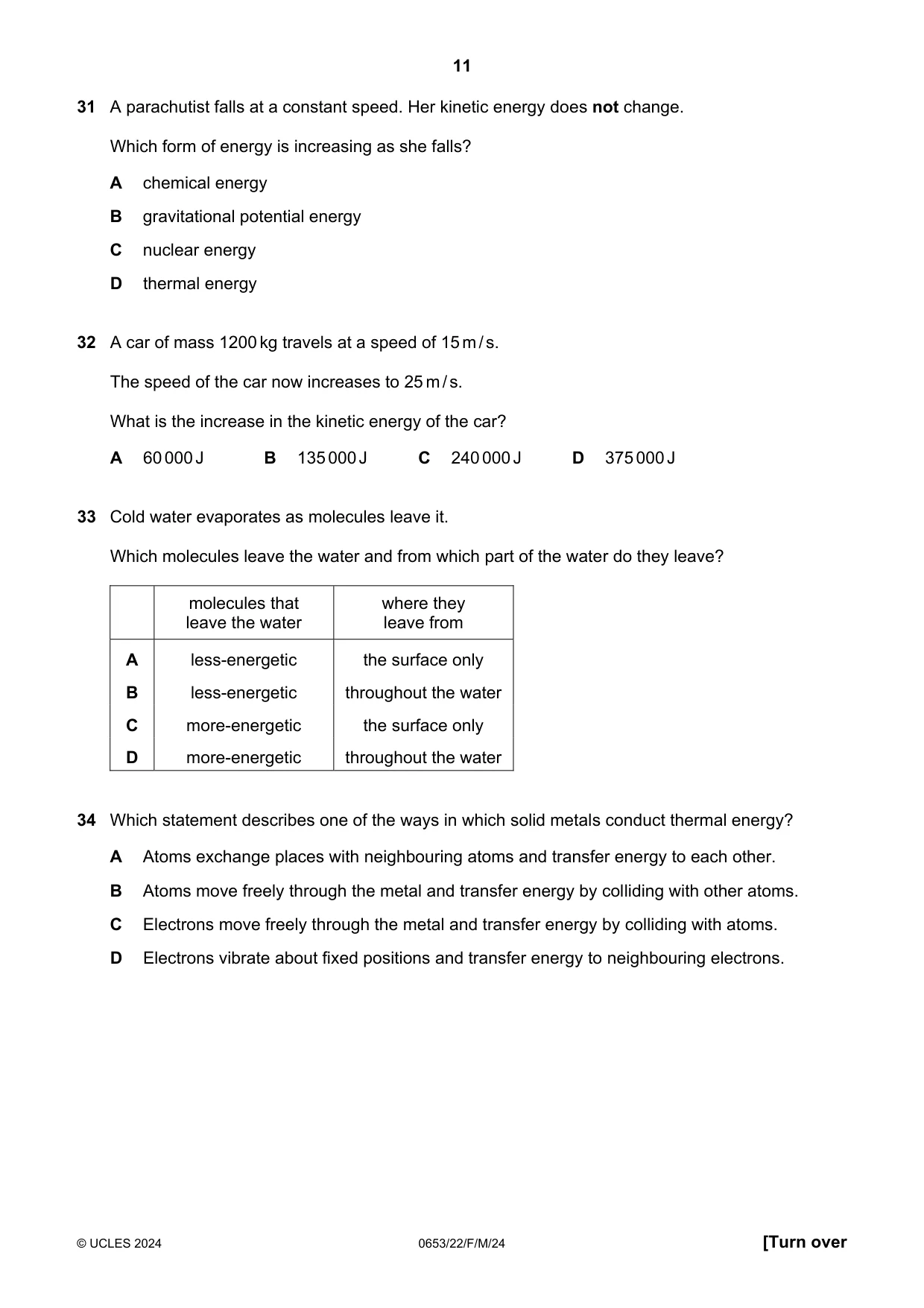 Cambridge IGCSE Science - Combined 0653 2024 Feb/March Paper 2 · Variant 2 question paper, page 11 of 16