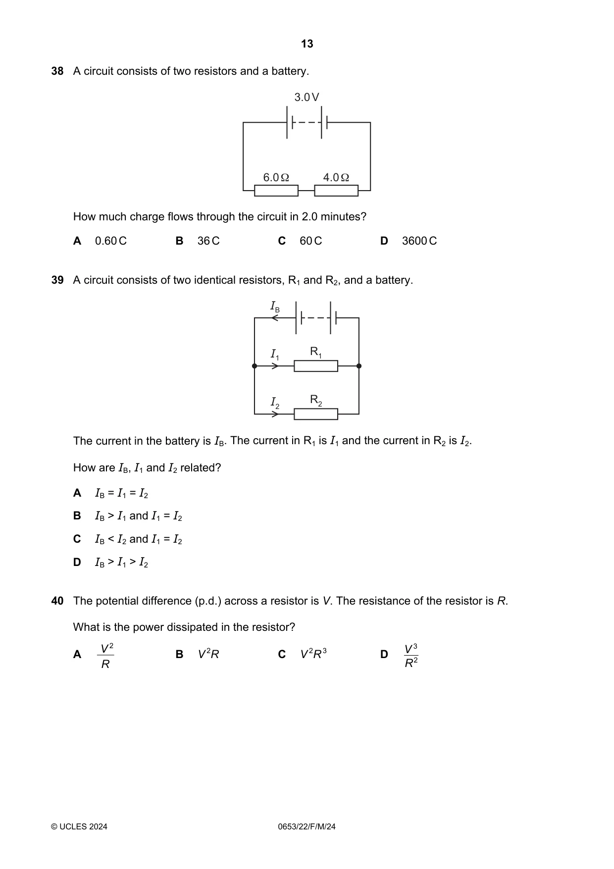 Cambridge IGCSE Science - Combined 0653 2024 Feb/March Paper 2 · Variant 2 question paper, page 13 of 16
