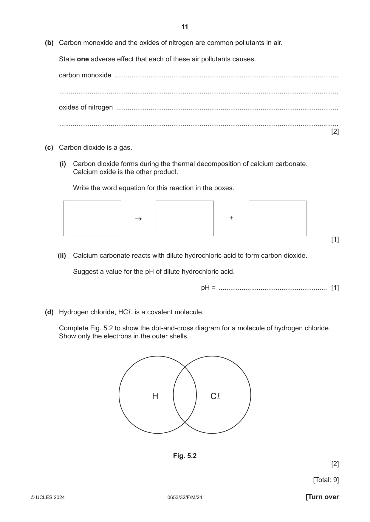 Cambridge IGCSE Science - Combined 0653 2024 Feb/March Paper 3 · Variant 2 question paper, page 11 of 24