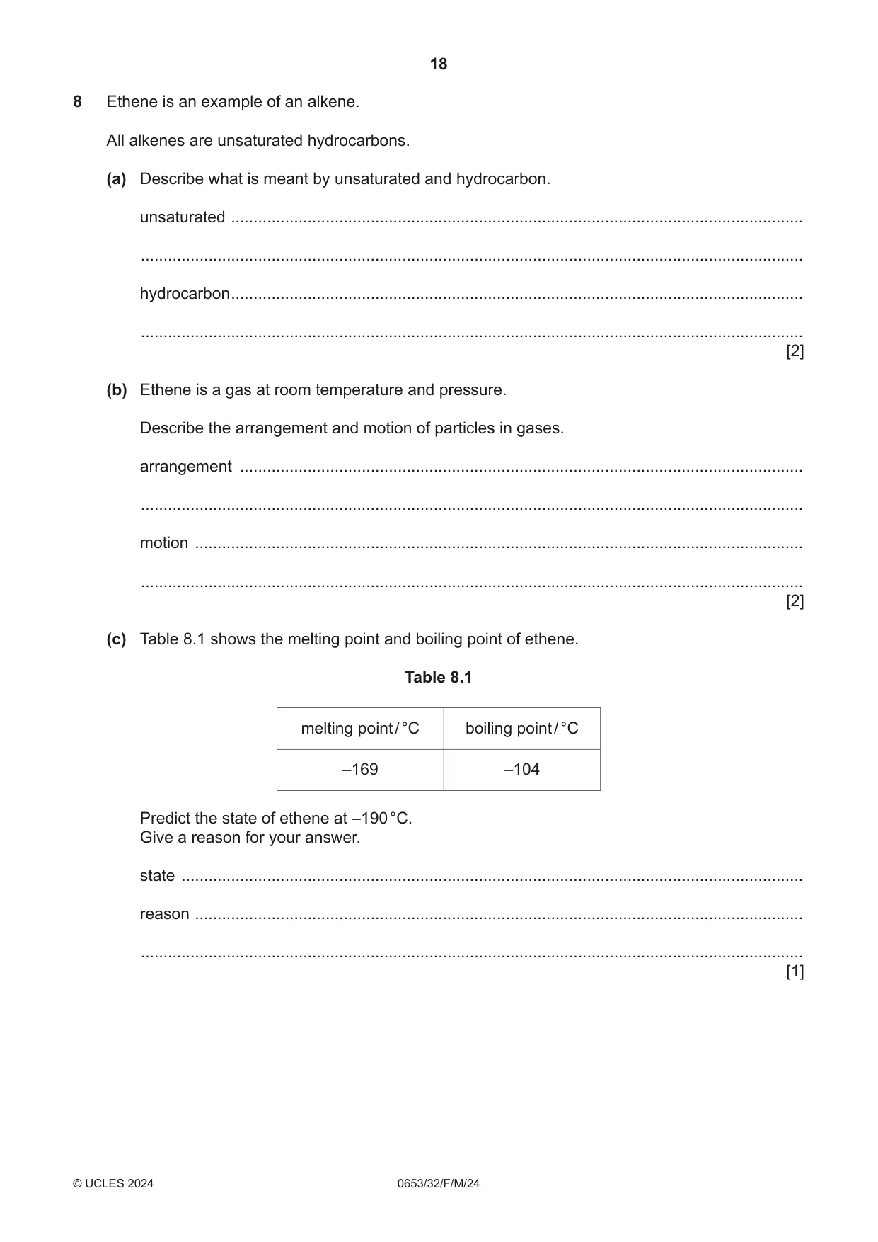 Cambridge IGCSE Science - Combined 0653 2024 Feb/March Paper 3 · Variant 2 question paper, page 18 of 24