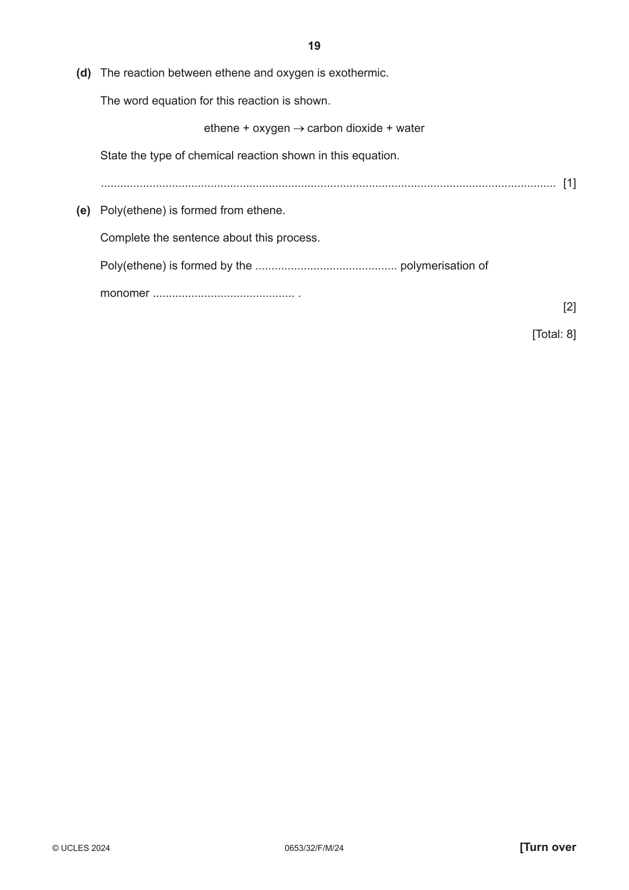 Cambridge IGCSE Science - Combined 0653 2024 Feb/March Paper 3 · Variant 2 question paper, page 19 of 24