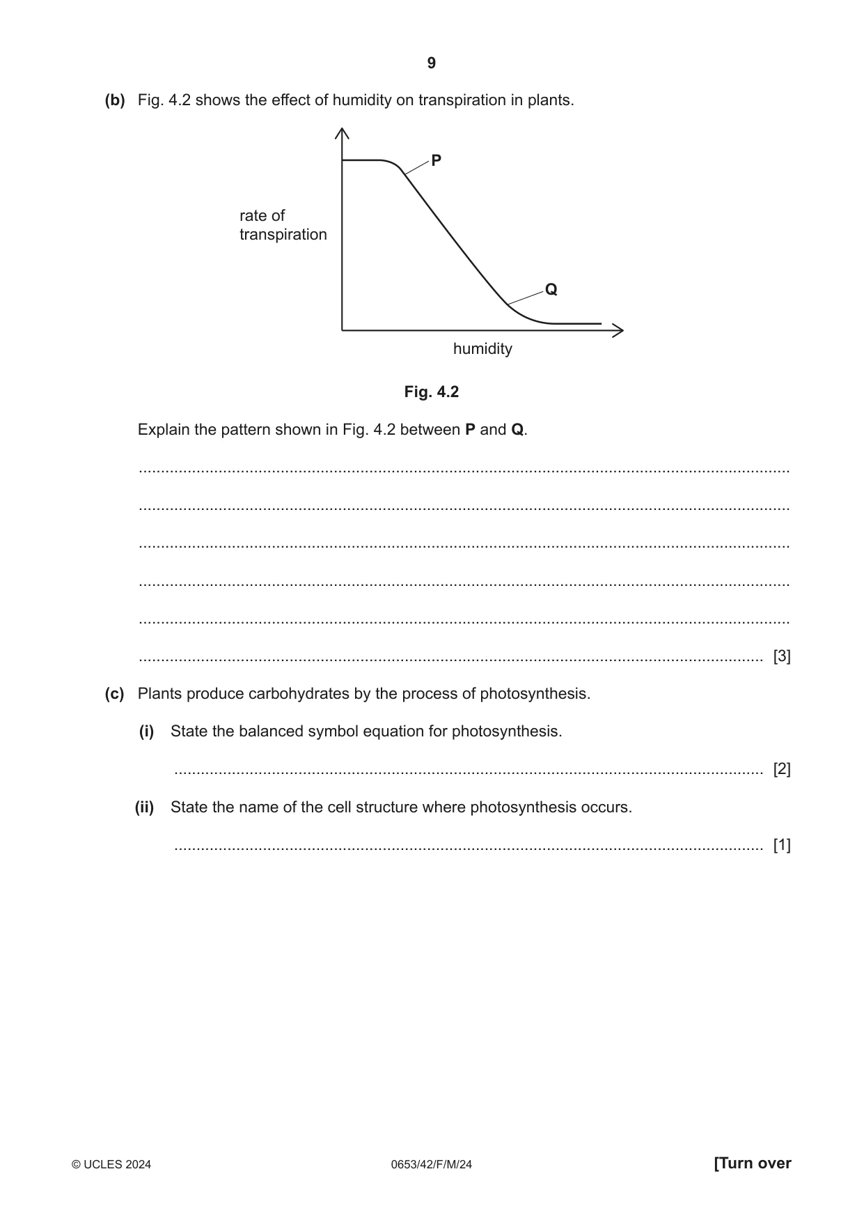 Cambridge IGCSE Science - Combined 0653 2024 Feb/March Paper 4 · Variant 2 question paper, page 9 of 20