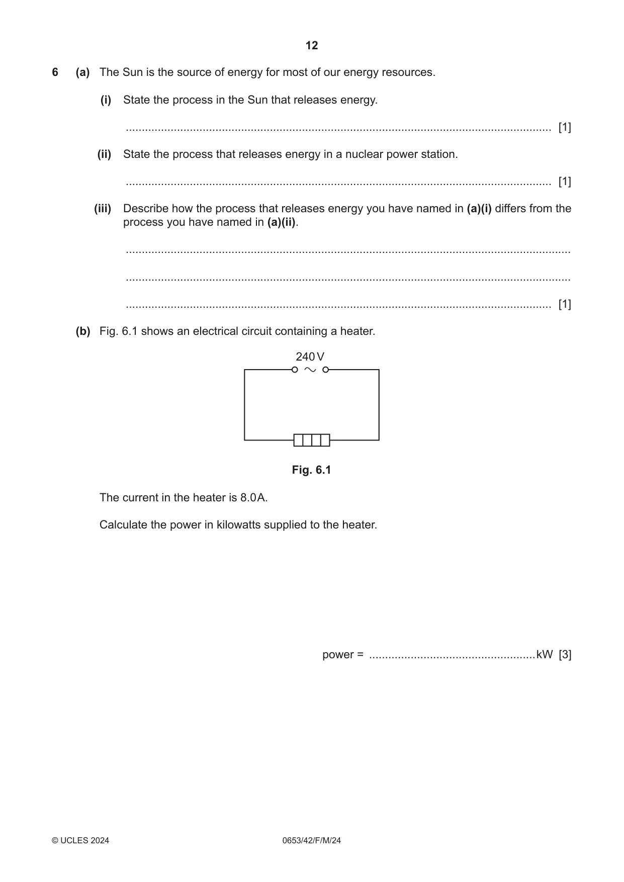 Cambridge IGCSE Science - Combined 0653 2024 Feb/March Paper 4 · Variant 2 question paper, page 12 of 20