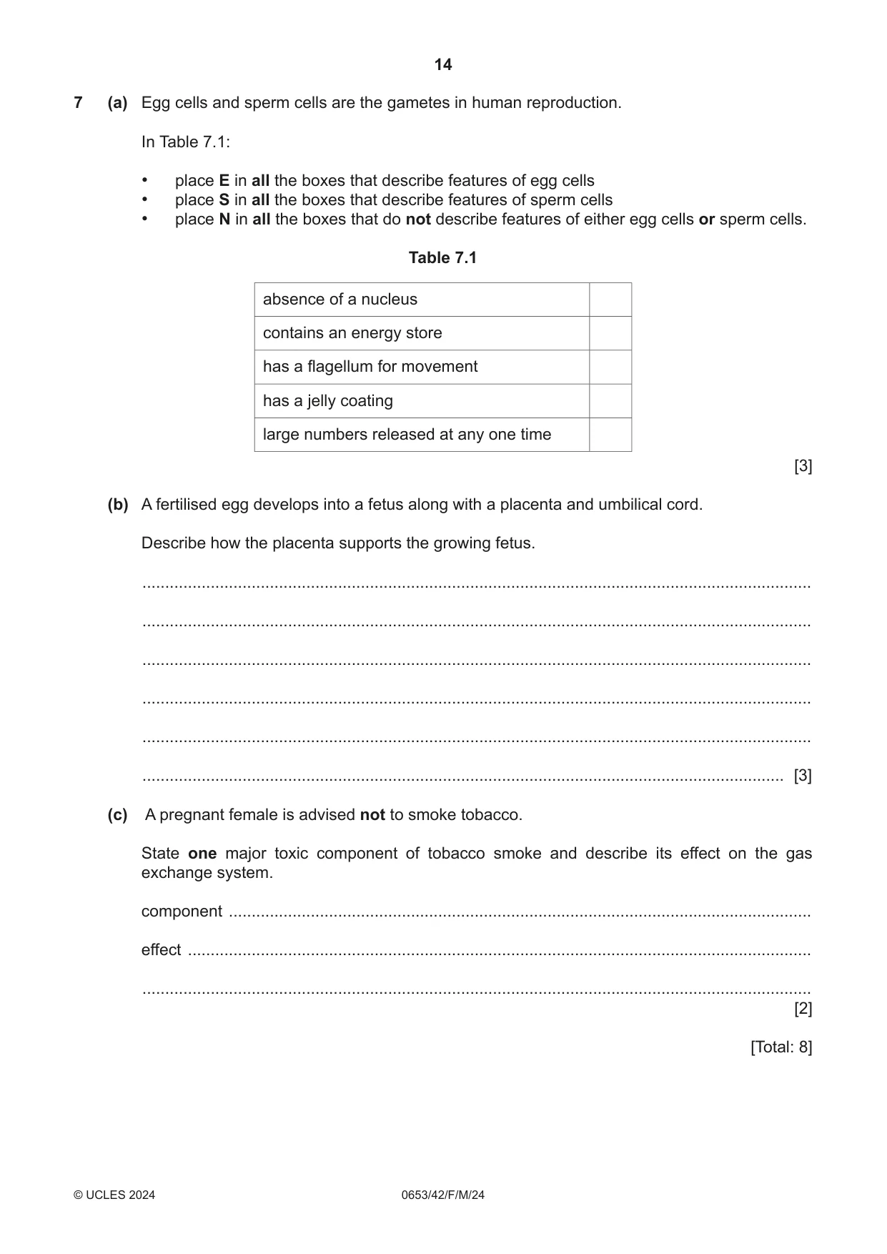 Cambridge IGCSE Science - Combined 0653 2024 Feb/March Paper 4 · Variant 2 question paper, page 14 of 20