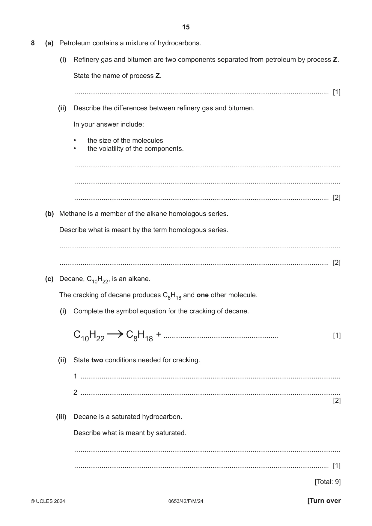 Cambridge IGCSE Science - Combined 0653 2024 Feb/March Paper 4 · Variant 2 question paper, page 15 of 20