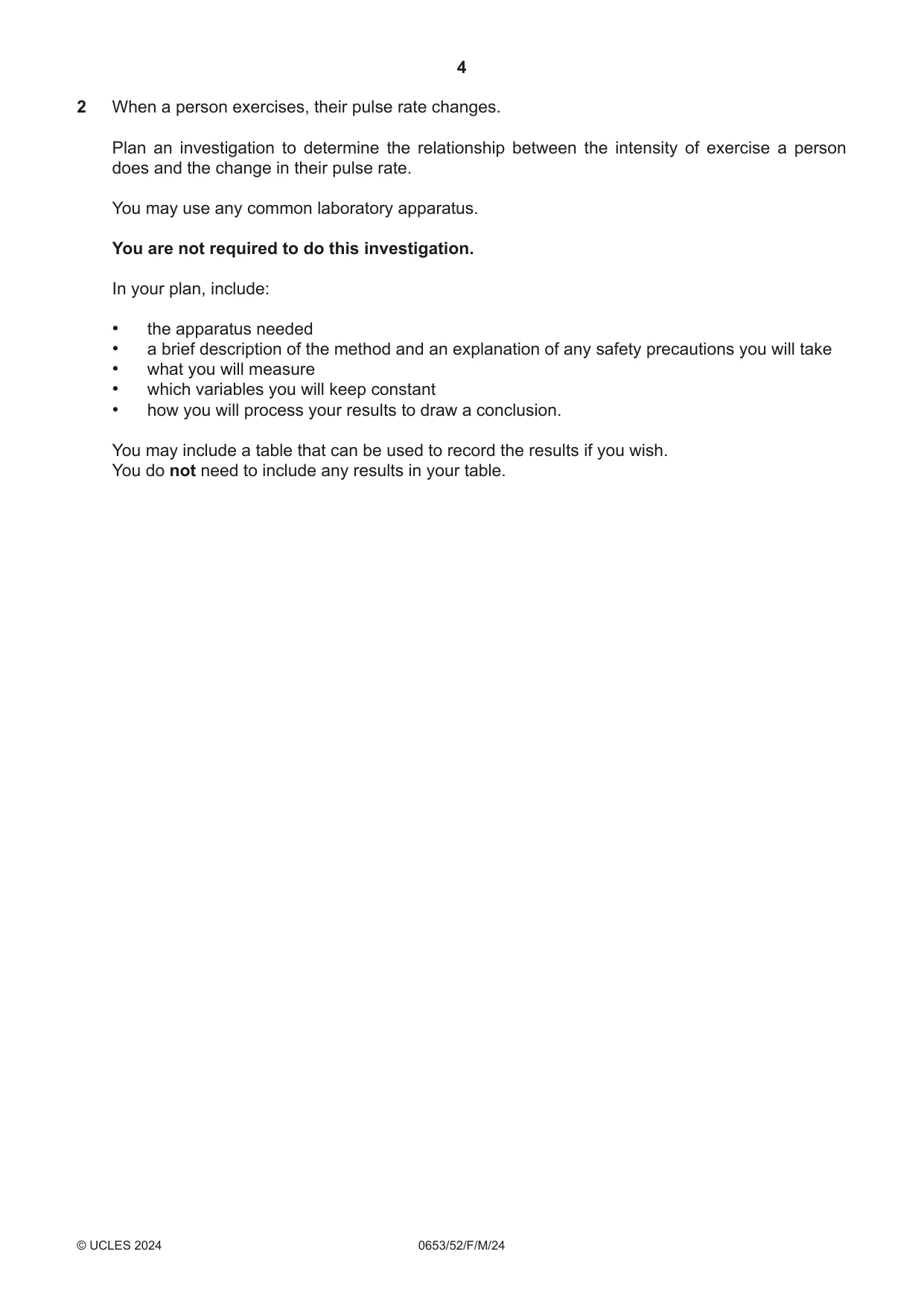Cambridge IGCSE Science - Combined 0653 2024 Feb/March Paper 5 · Variant 2 question paper, page 4 of 12