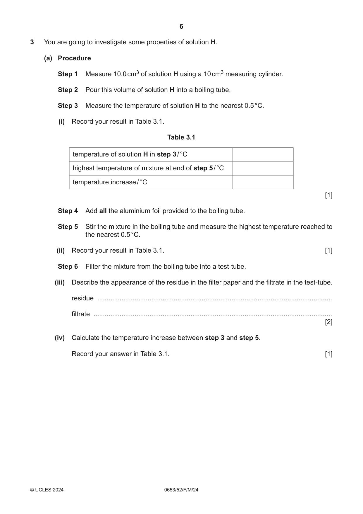 Cambridge IGCSE Science - Combined 0653 2024 Feb/March Paper 5 · Variant 2 question paper, page 6 of 12