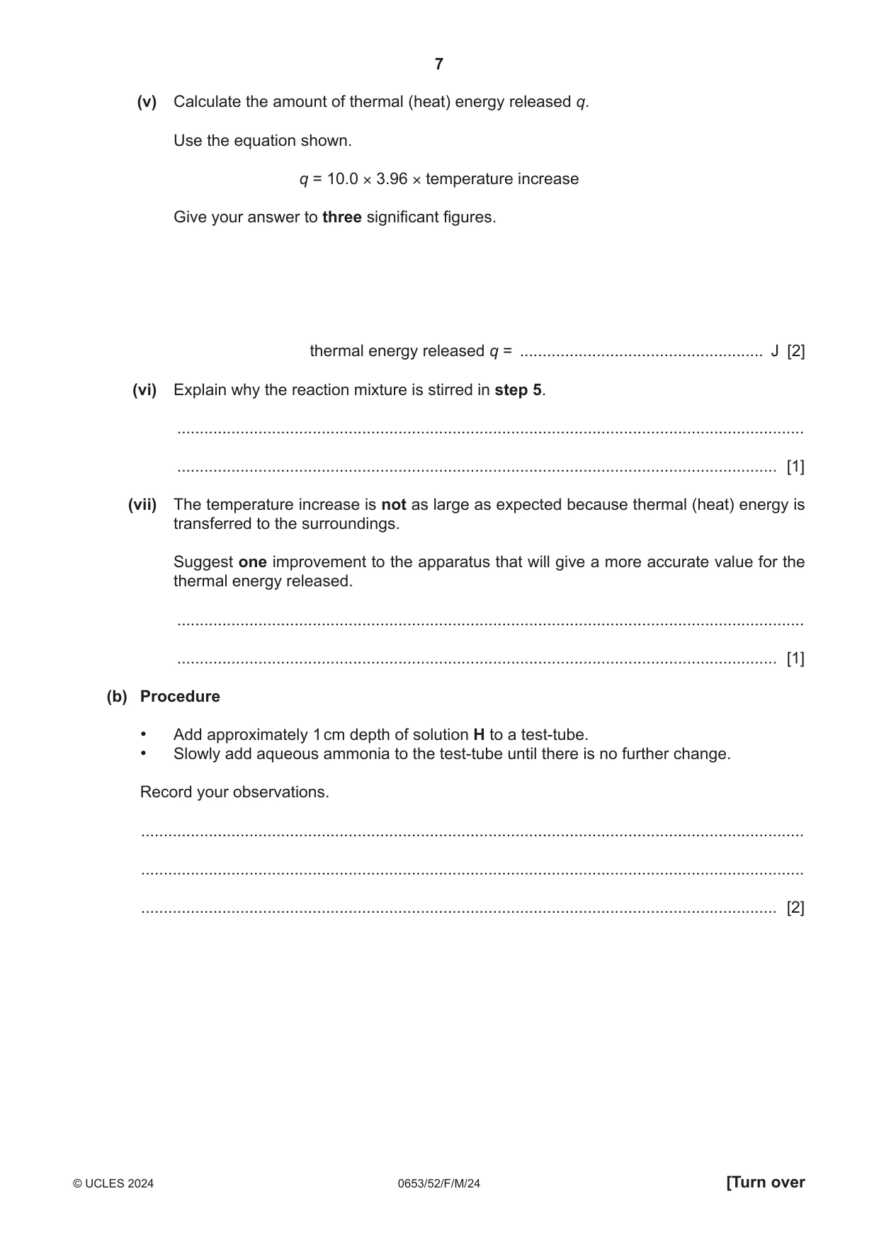 Cambridge IGCSE Science - Combined 0653 2024 Feb/March Paper 5 · Variant 2 question paper, page 7 of 12
