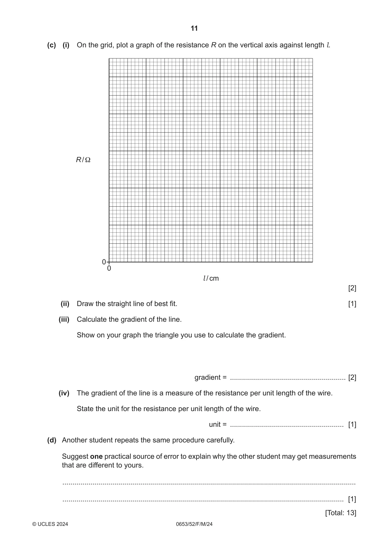 Cambridge IGCSE Science - Combined 0653 2024 Feb/March Paper 5 · Variant 2 question paper, page 11 of 12