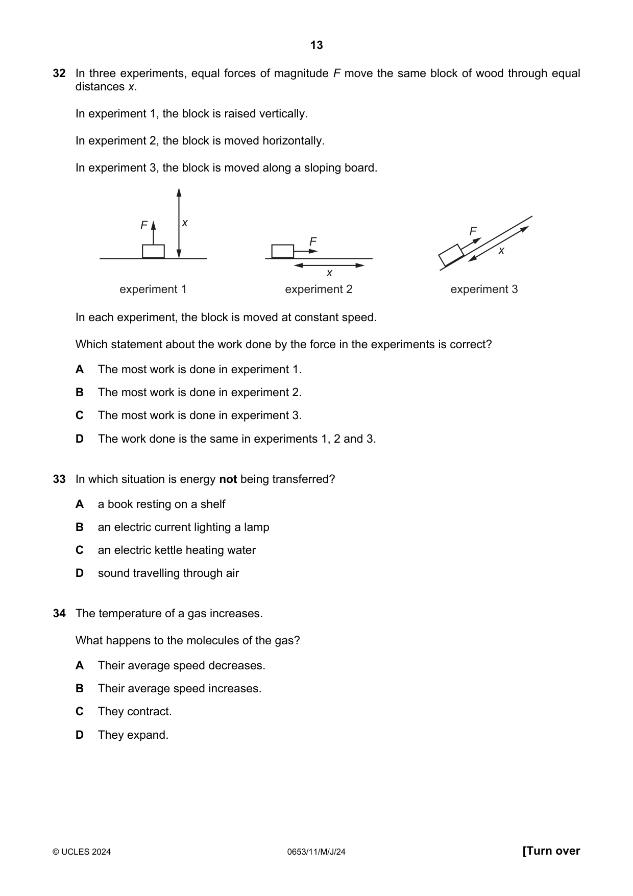 Cambridge IGCSE Science - Combined 0653 2024 May/June Paper 1 · Variant 1 question paper, page 13 of 16