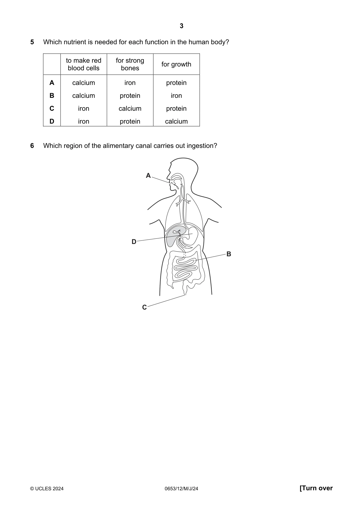 Cambridge IGCSE Science - Combined 0653 2024 May/June Paper 1 · Variant 2 question paper, page 3 of 16