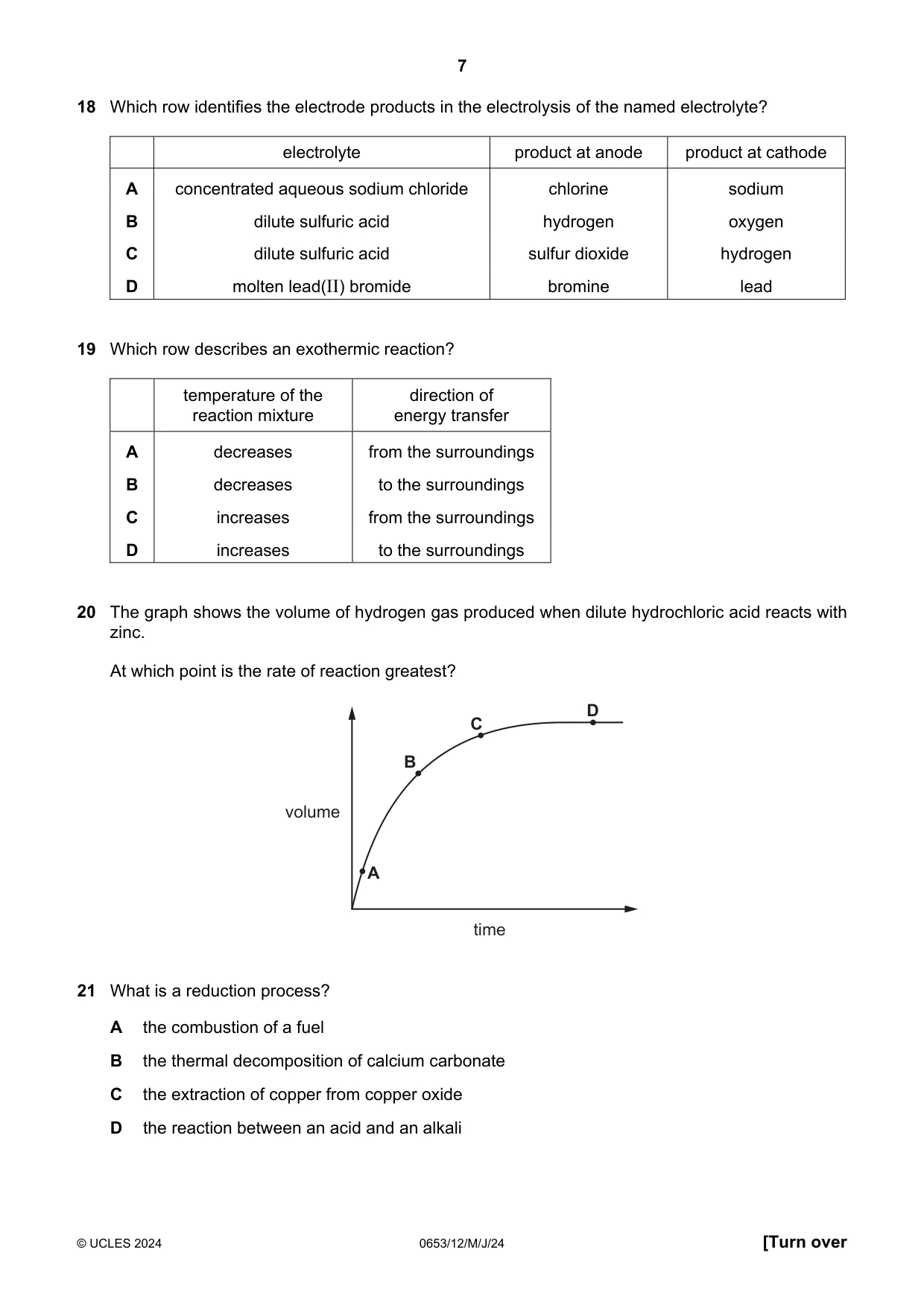 Cambridge IGCSE Science - Combined 0653 2024 May/June Paper 1 · Variant 2 question paper, page 7 of 16