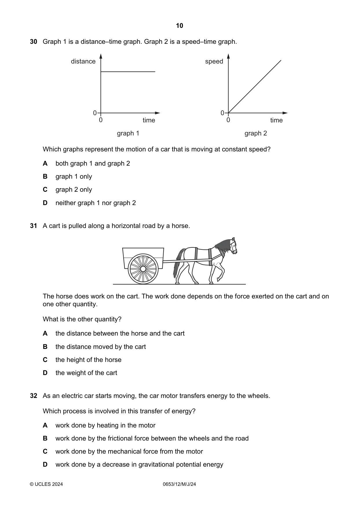 Cambridge IGCSE Science - Combined 0653 2024 May/June Paper 1 · Variant 2 question paper, page 10 of 16
