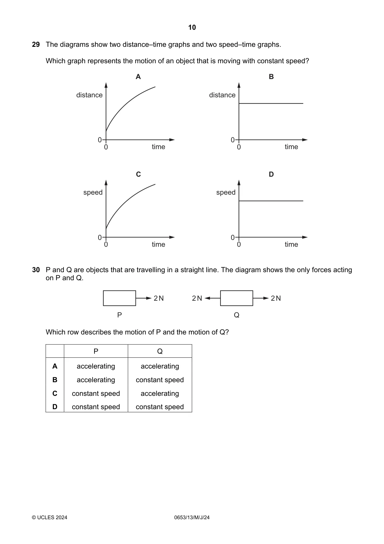 Cambridge IGCSE Science - Combined 0653 2024 May/June Paper 1 · Variant 3 question paper, page 10 of 16