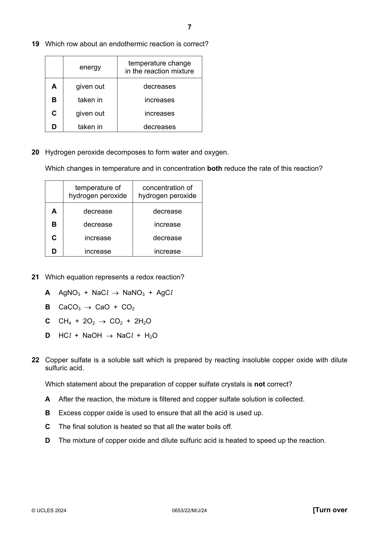 Cambridge IGCSE Science - Combined 0653 2024 May/June Paper 2 · Variant 2 question paper, page 7 of 16