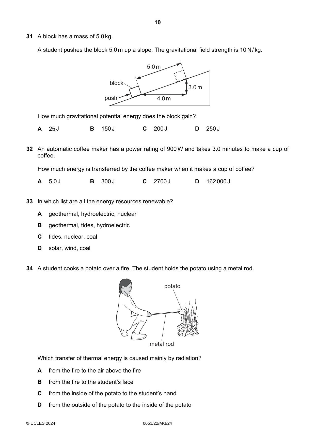 Cambridge IGCSE Science - Combined 0653 2024 May/June Paper 2 · Variant 2 question paper, page 10 of 16