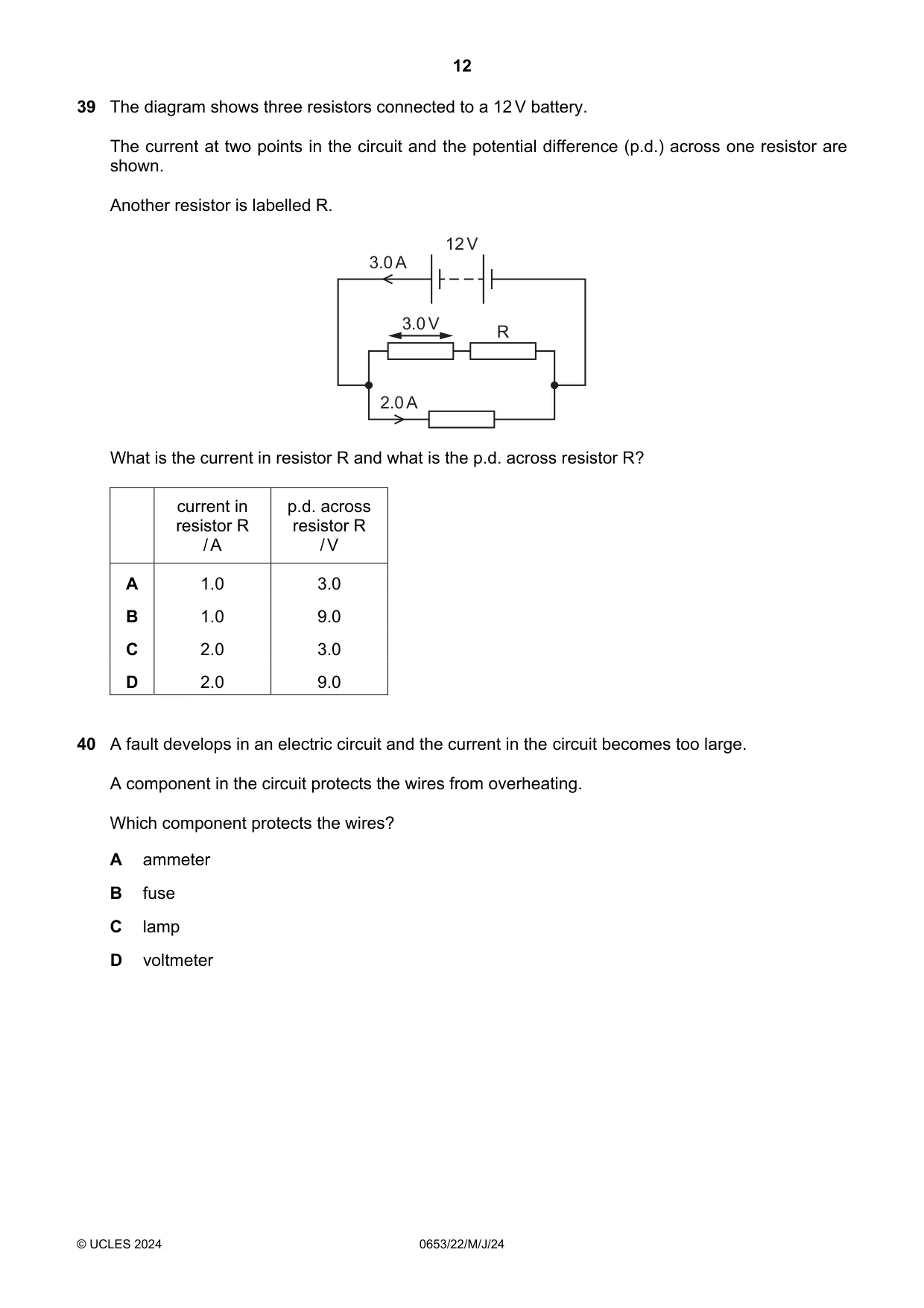 Cambridge IGCSE Science - Combined 0653 2024 May/June Paper 2 · Variant 2 question paper, page 12 of 16