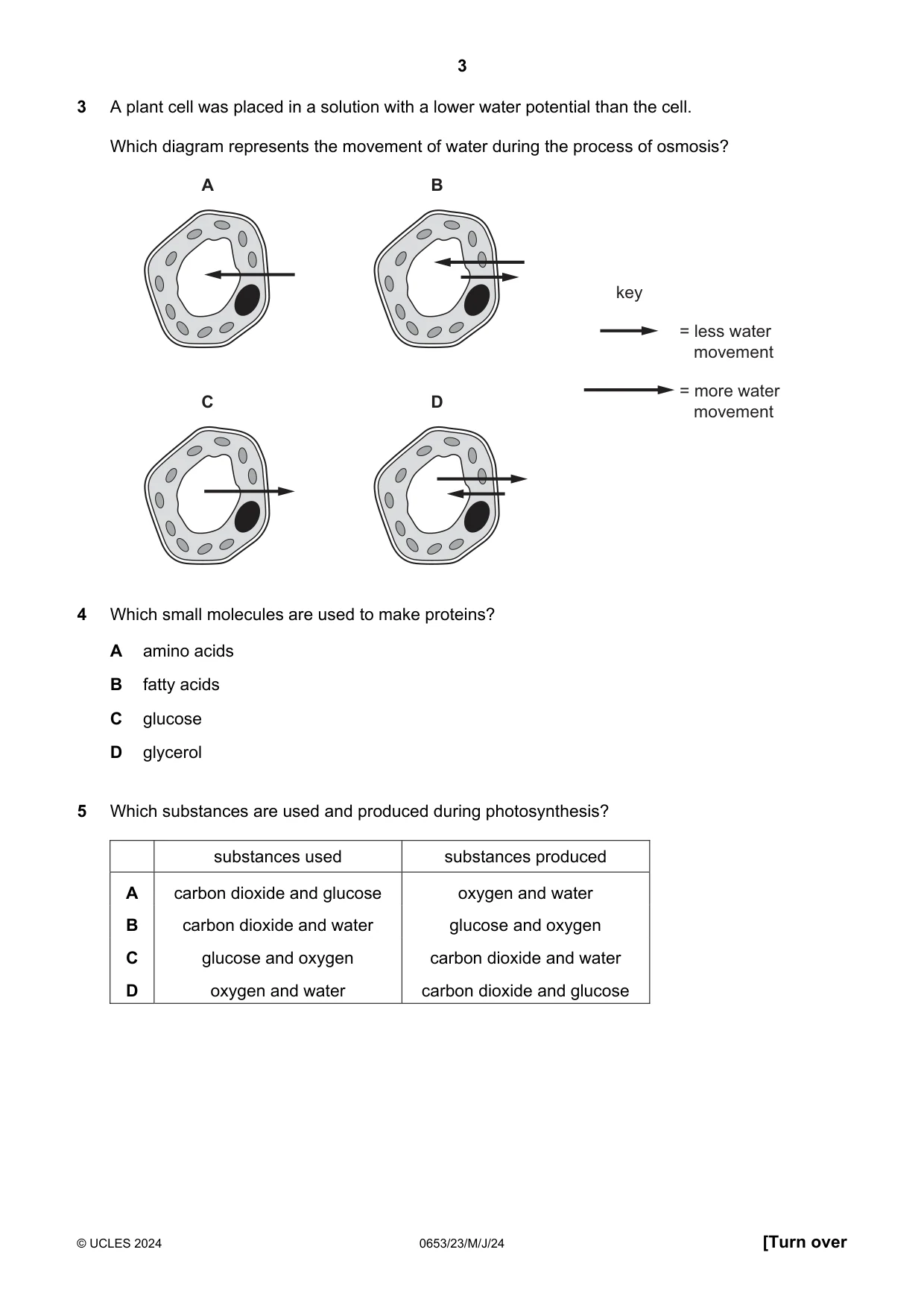 Cambridge IGCSE Science - Combined 0653 2024 May/June Paper 2 · Variant 3 question paper, page 3 of 16