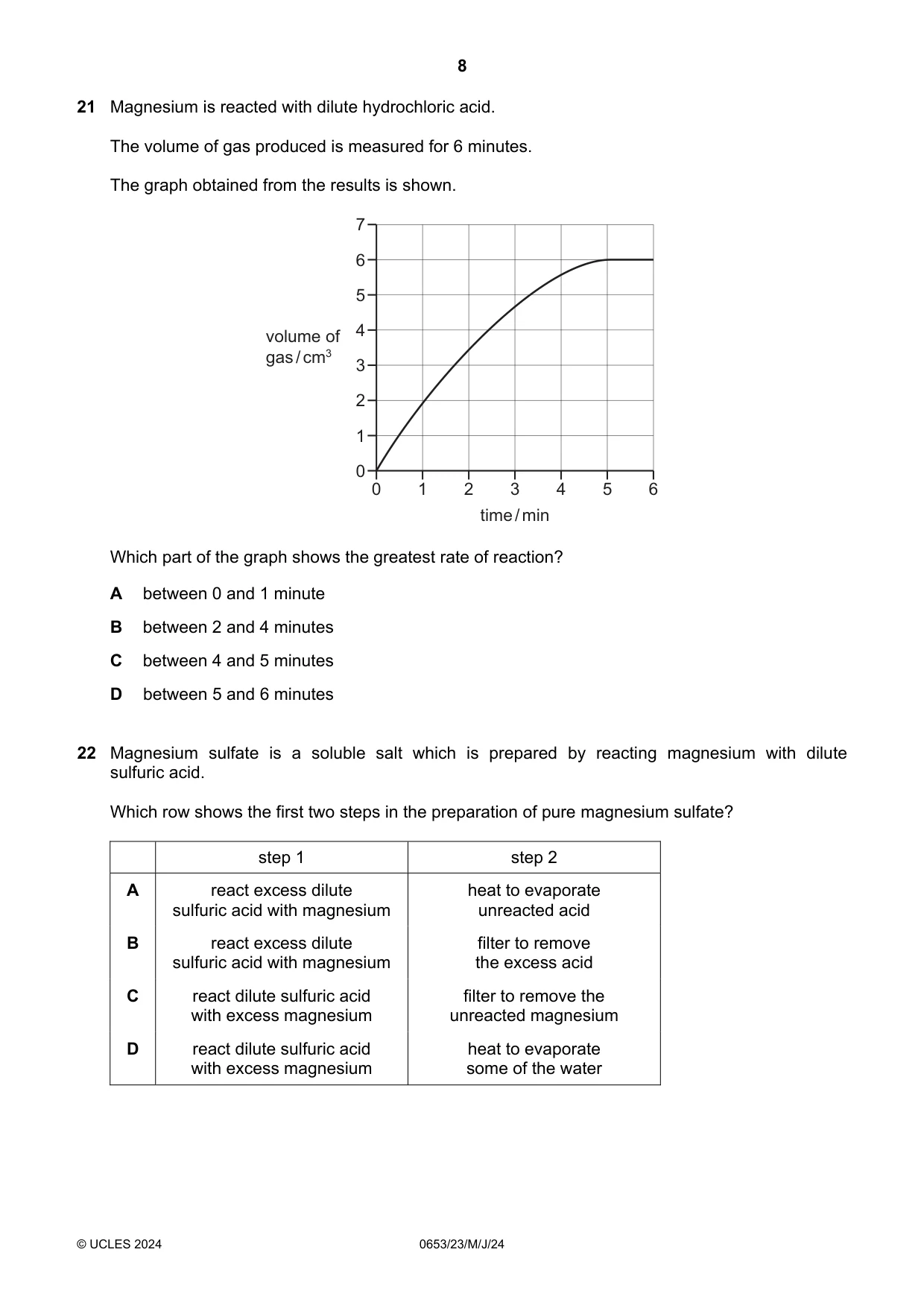 Cambridge IGCSE Science - Combined 0653 2024 May/June Paper 2 · Variant 3 question paper, page 8 of 16