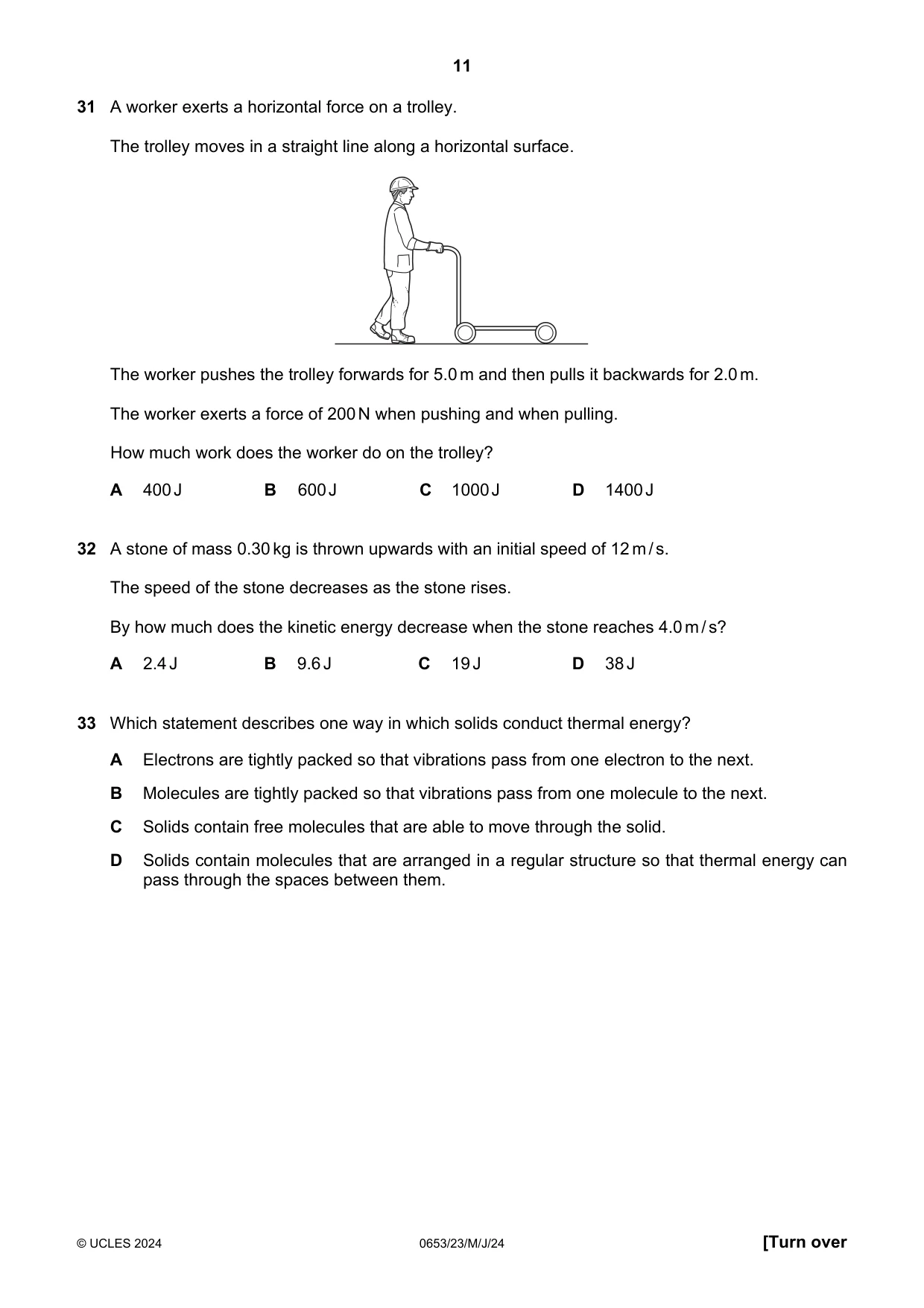 Cambridge IGCSE Science - Combined 0653 2024 May/June Paper 2 · Variant 3 question paper, page 11 of 16