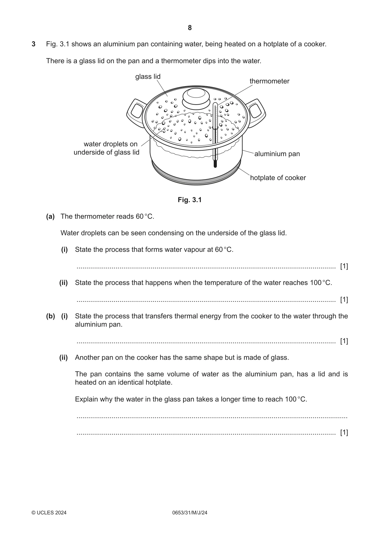 Cambridge IGCSE Science - Combined 0653 2024 May/June Paper 3 · Variant 1 question paper, page 8 of 24
