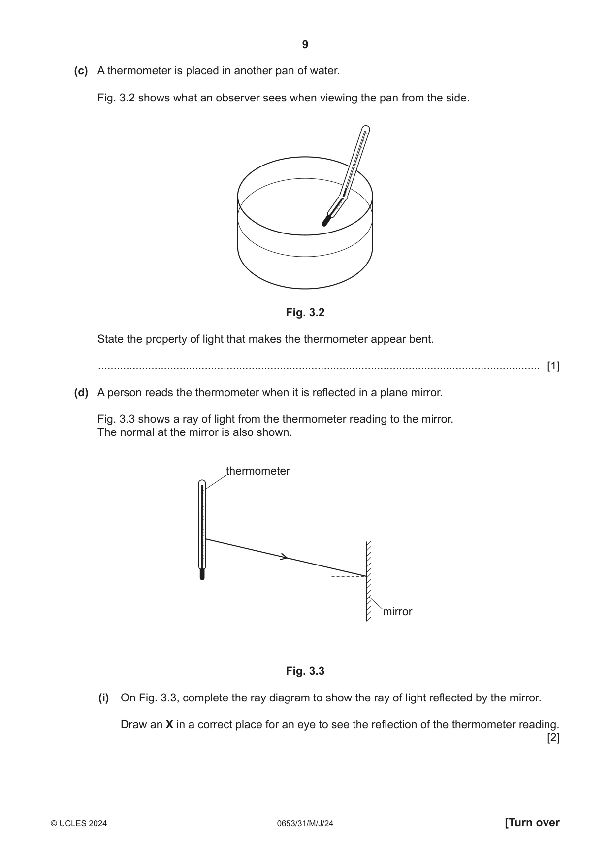 Cambridge IGCSE Science - Combined 0653 2024 May/June Paper 3 · Variant 1 question paper, page 9 of 24