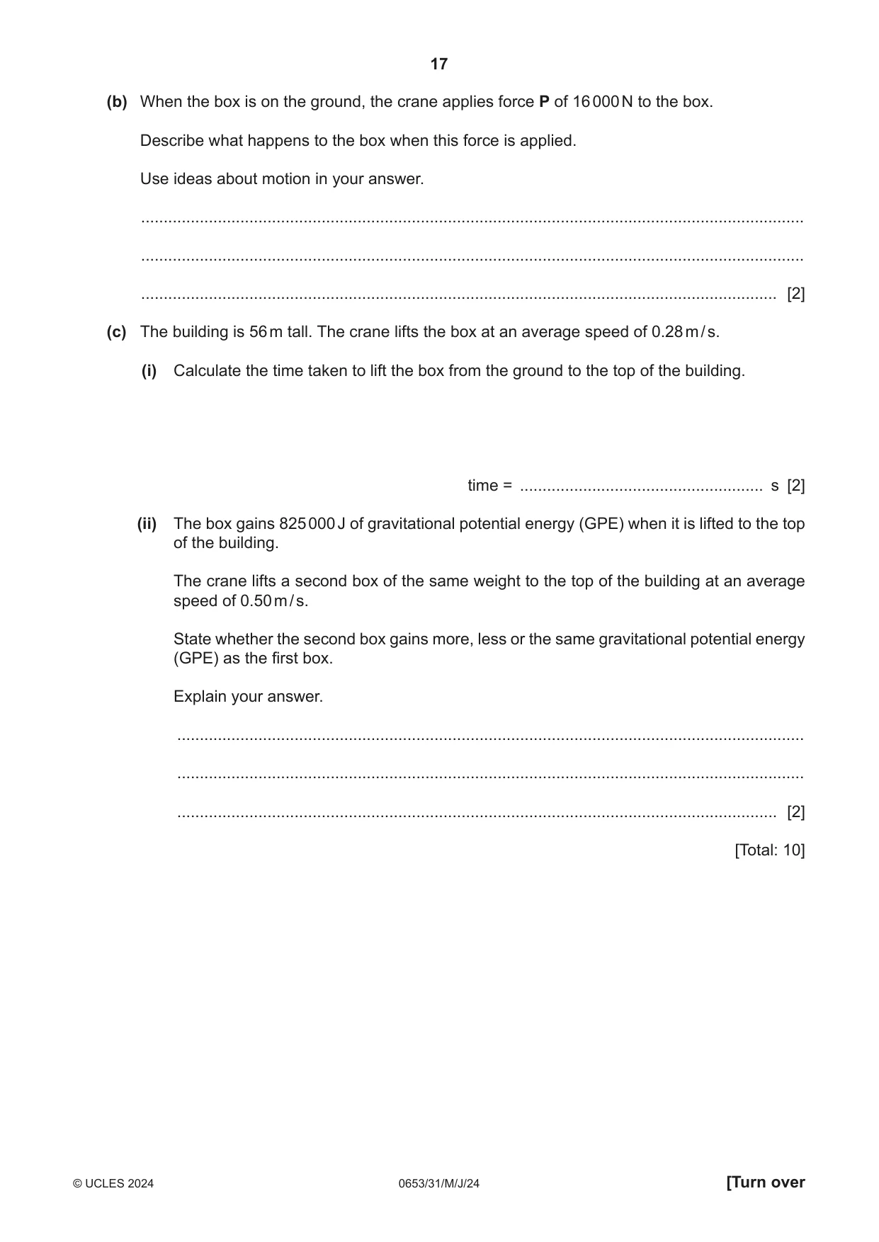 Cambridge IGCSE Science - Combined 0653 2024 May/June Paper 3 · Variant 1 question paper, page 17 of 24