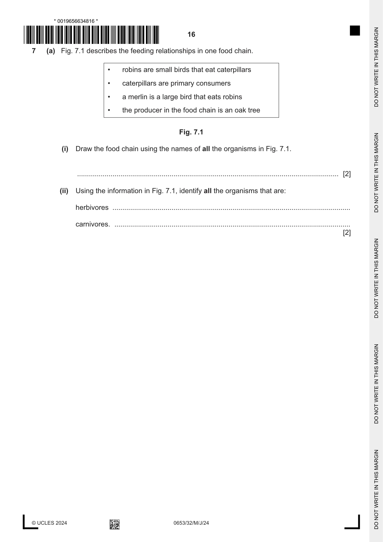 Cambridge IGCSE Science - Combined 0653 2024 May/June Paper 3 · Variant 2 question paper, page 16 of 24
