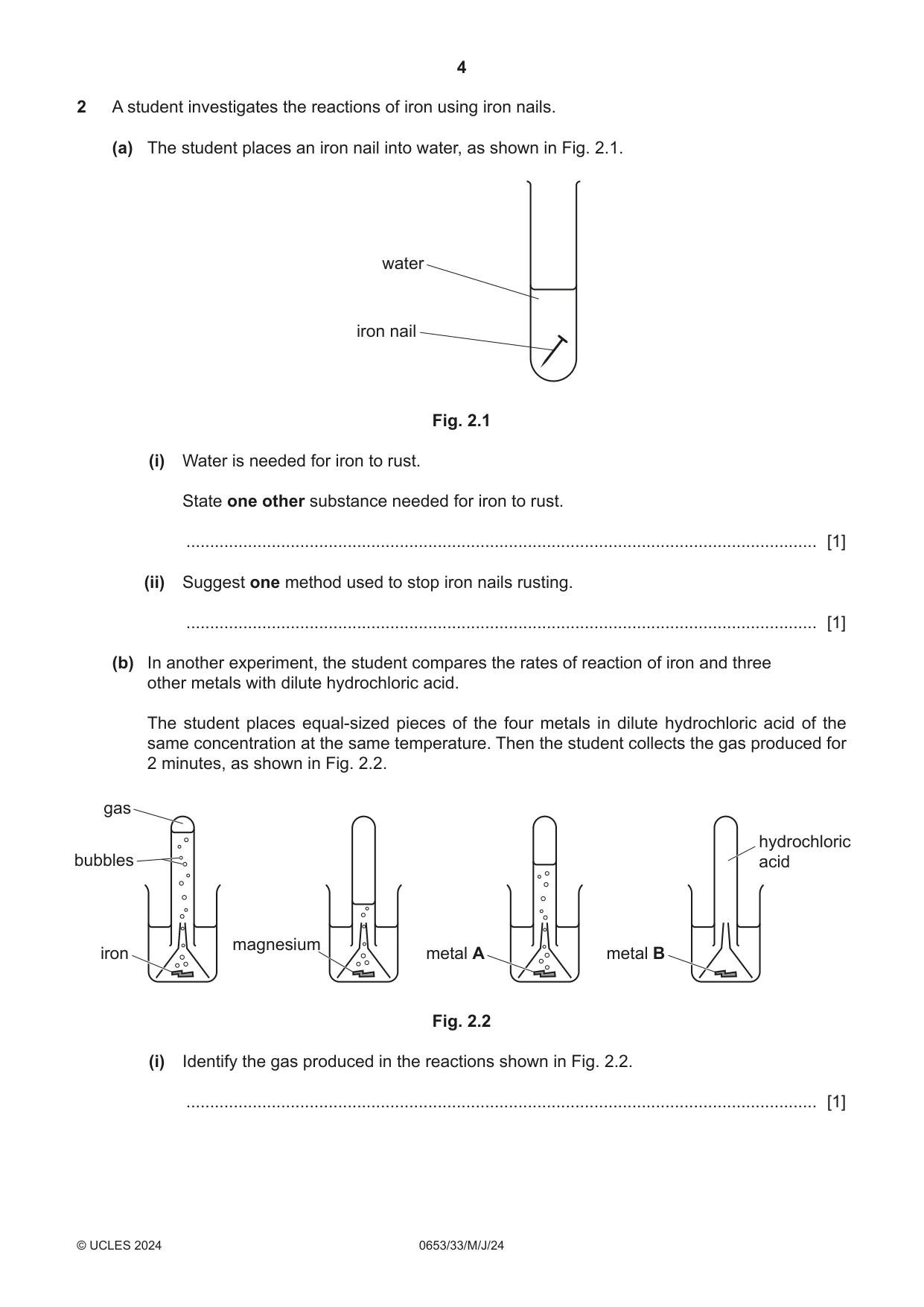 Cambridge IGCSE Science - Combined 0653 2024 May/June Paper 3 · Variant 3 question paper, page 4 of 24