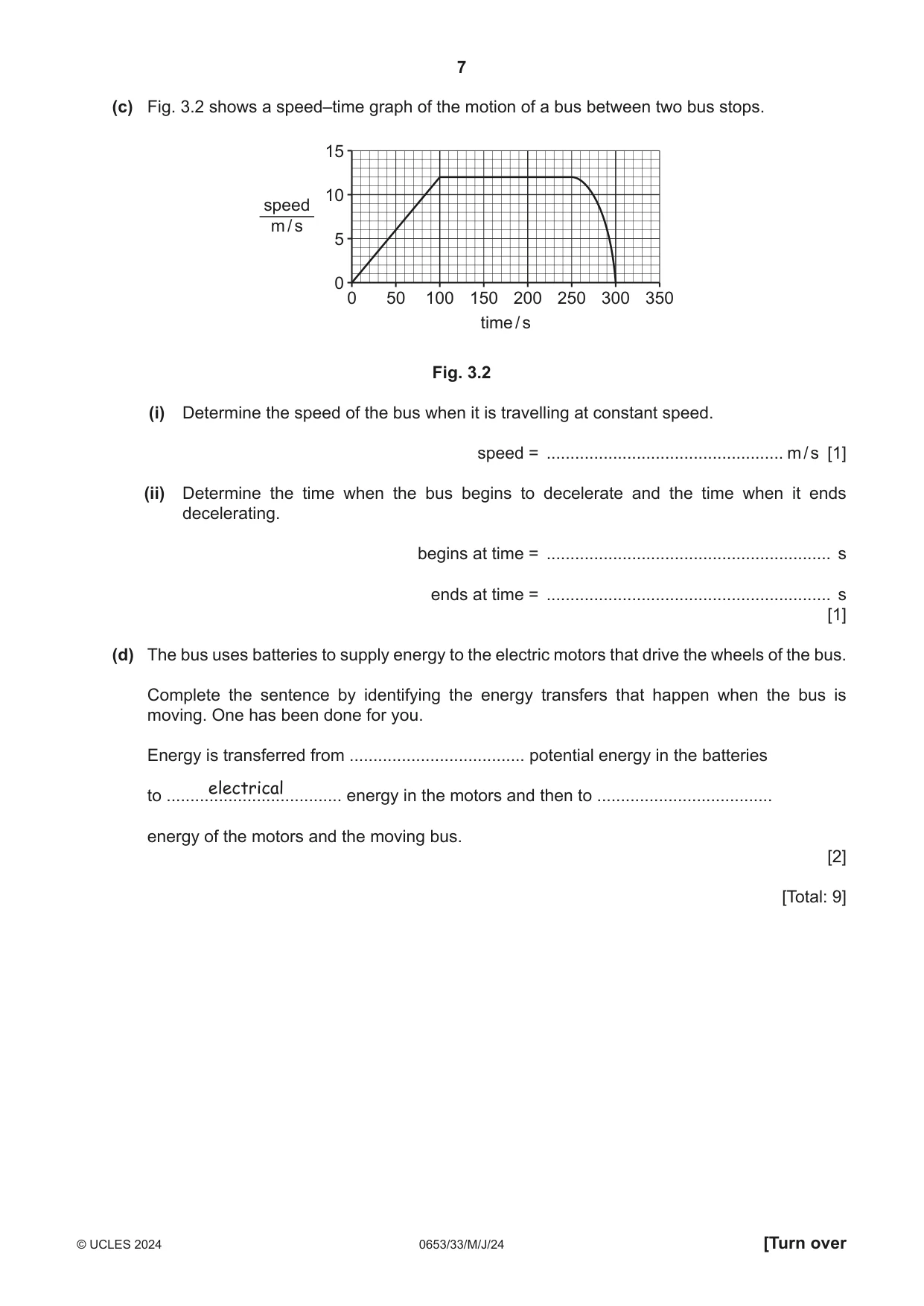 Cambridge IGCSE Science - Combined 0653 2024 May/June Paper 3 · Variant 3 question paper, page 7 of 24