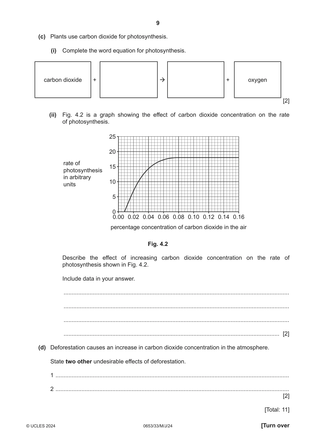 Cambridge IGCSE Science - Combined 0653 2024 May/June Paper 3 · Variant 3 question paper, page 9 of 24