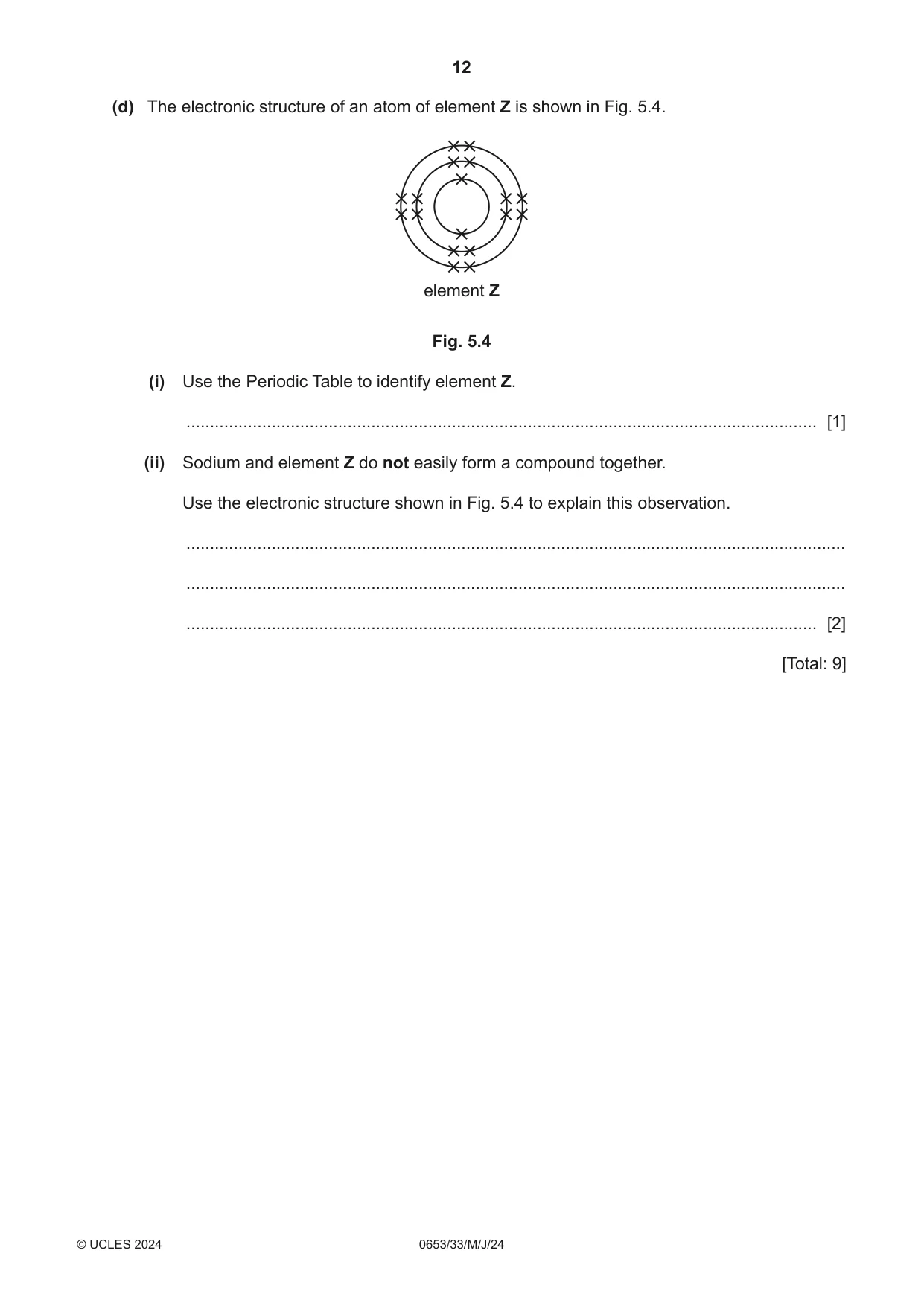 Cambridge IGCSE Science - Combined 0653 2024 May/June Paper 3 · Variant 3 question paper, page 12 of 24