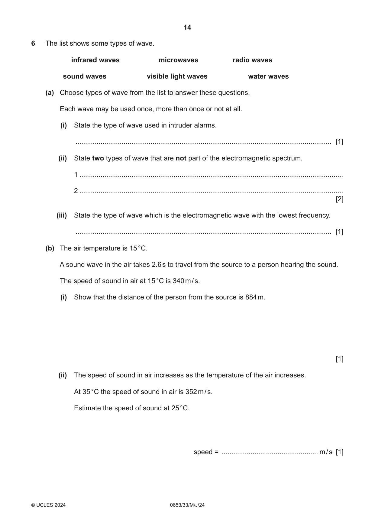 Cambridge IGCSE Science - Combined 0653 2024 May/June Paper 3 · Variant 3 question paper, page 14 of 24