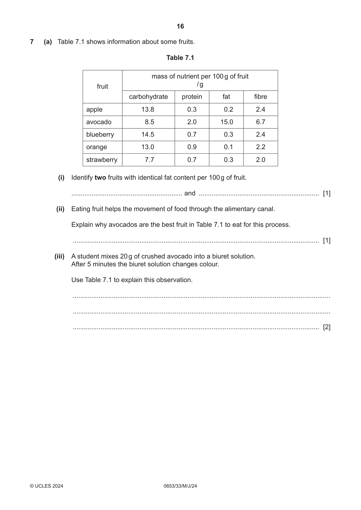 Cambridge IGCSE Science - Combined 0653 2024 May/June Paper 3 · Variant 3 question paper, page 16 of 24