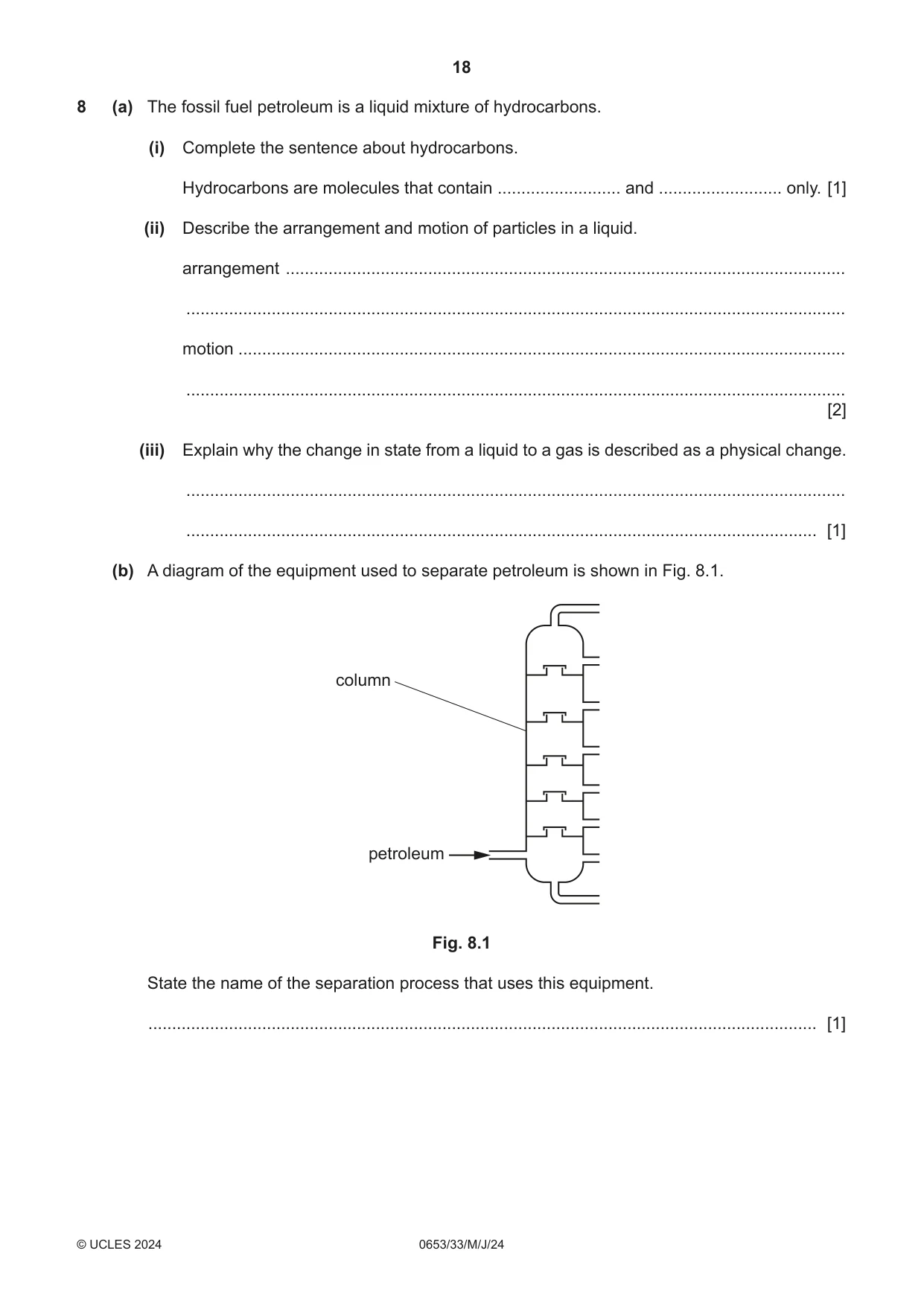 Cambridge IGCSE Science - Combined 0653 2024 May/June Paper 3 · Variant 3 question paper, page 18 of 24