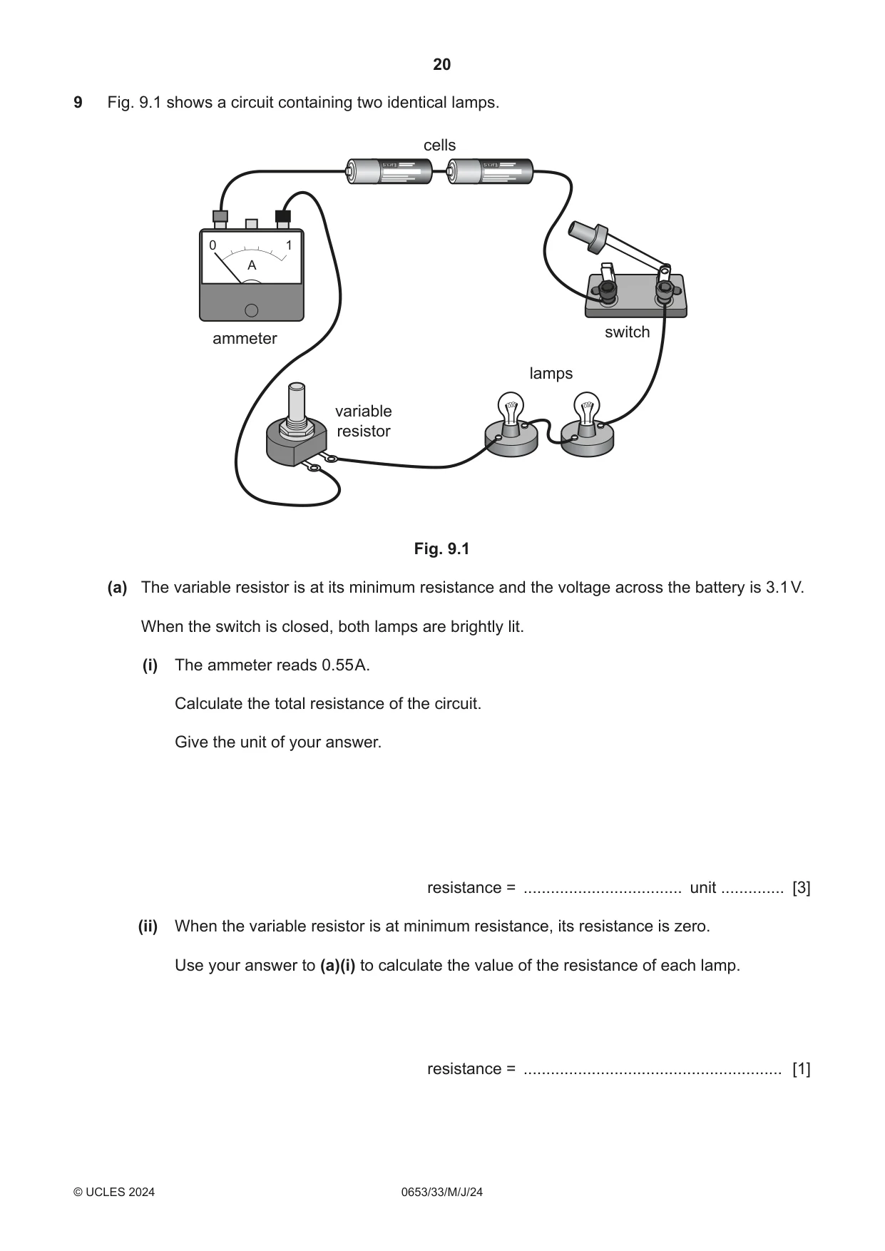 Cambridge IGCSE Science - Combined 0653 2024 May/June Paper 3 · Variant 3 question paper, page 20 of 24