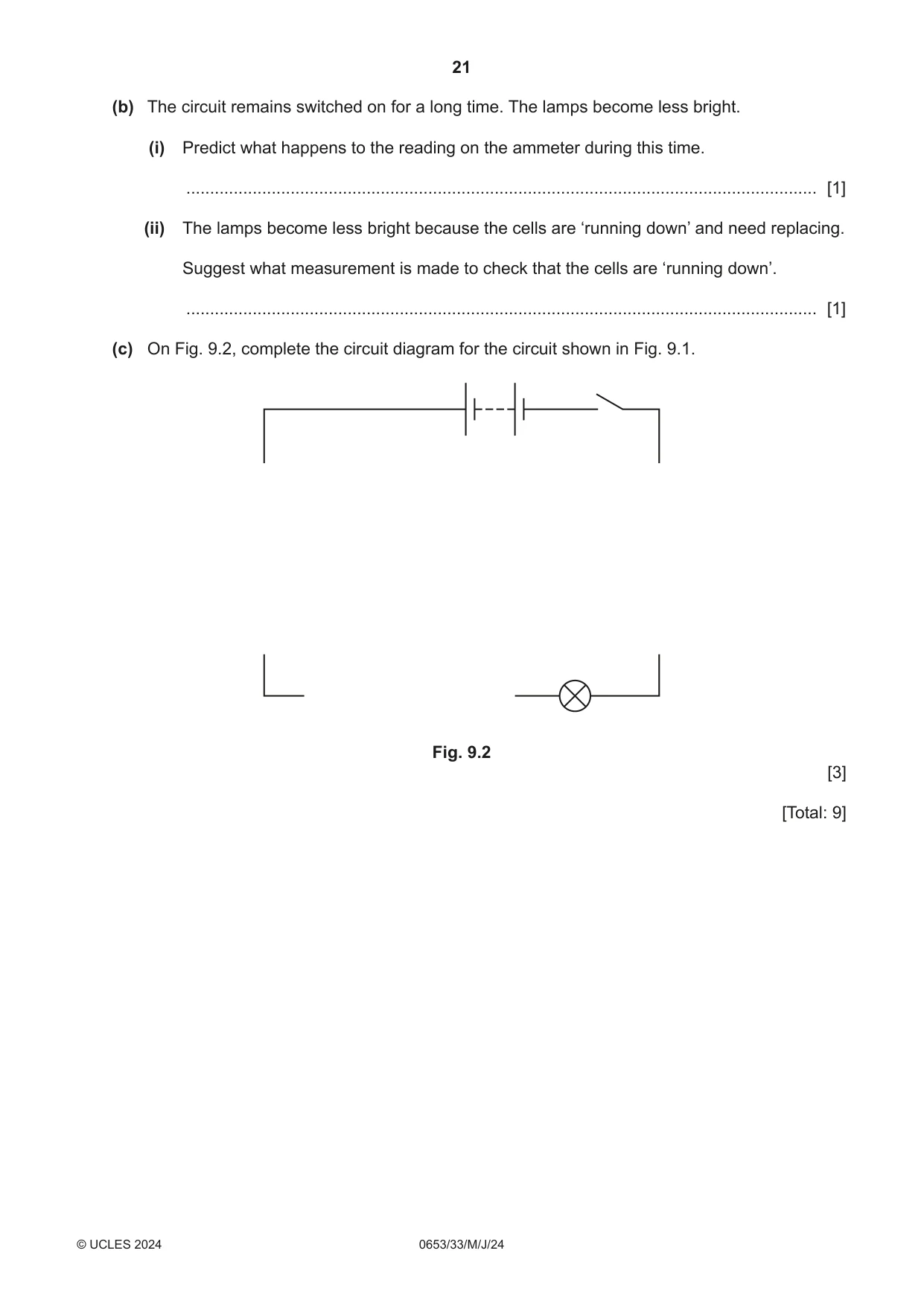 Cambridge IGCSE Science - Combined 0653 2024 May/June Paper 3 · Variant 3 question paper, page 21 of 24