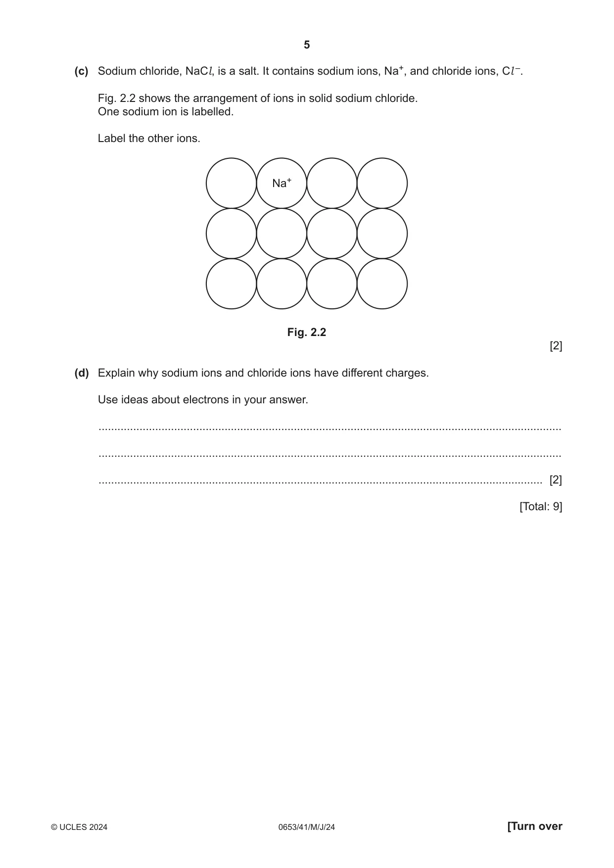 Cambridge IGCSE Science - Combined 0653 2024 May/June Paper 4 · Variant 1 question paper, page 5 of 24