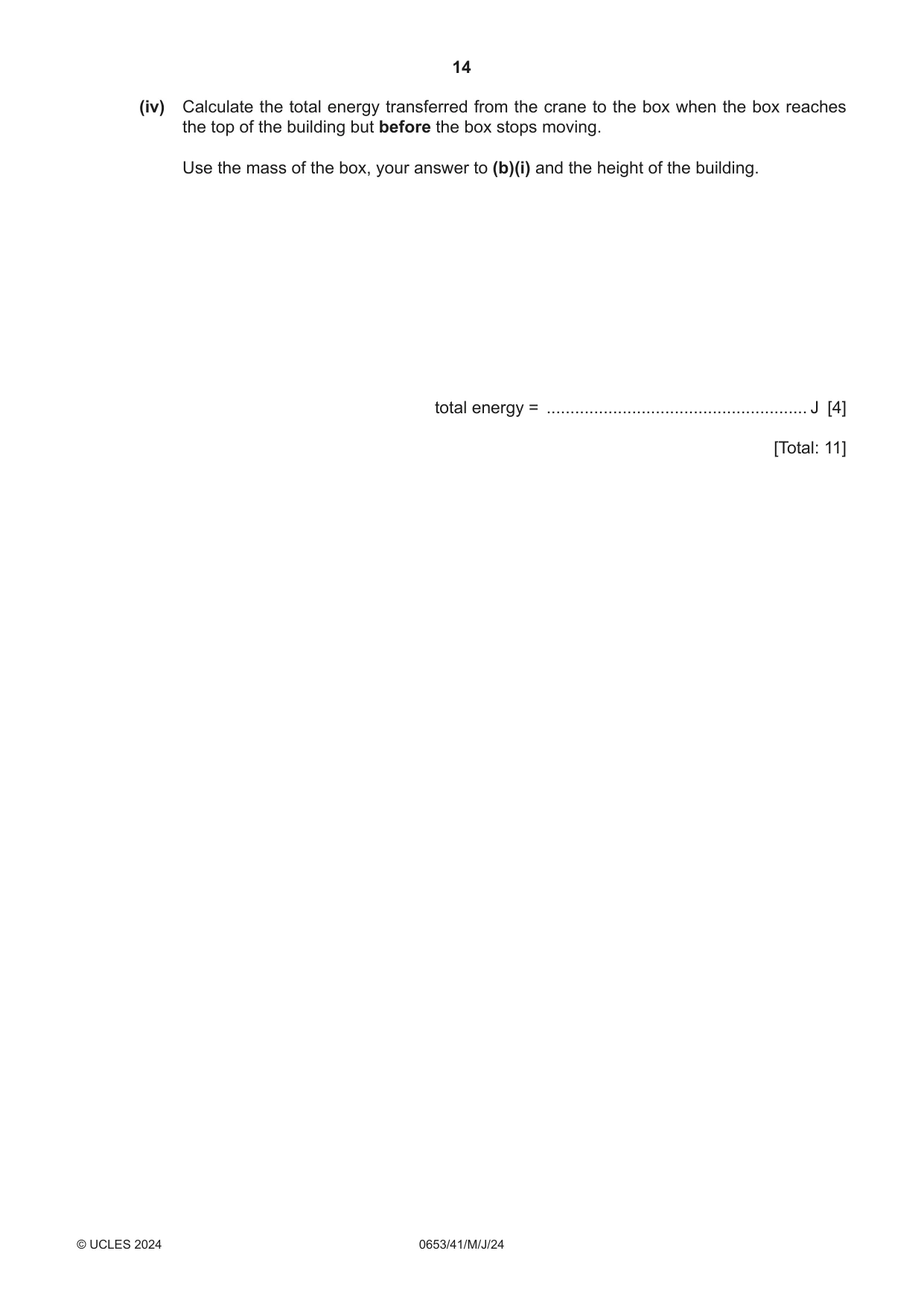 Cambridge IGCSE Science - Combined 0653 2024 May/June Paper 4 · Variant 1 question paper, page 14 of 24